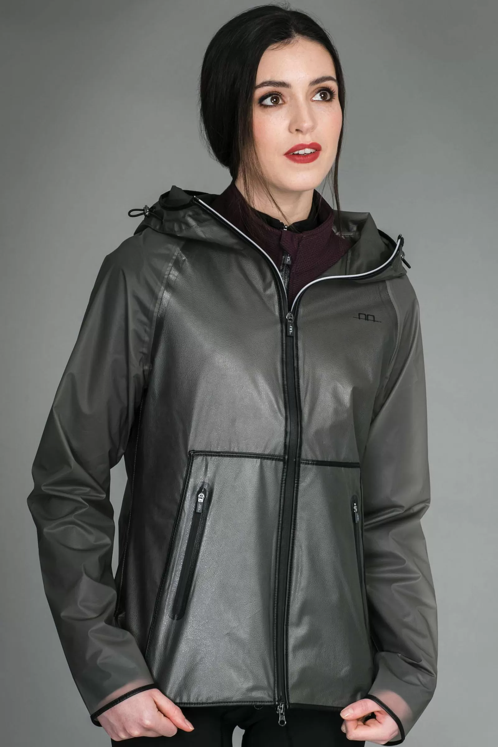 Rain Clothing*horseware Aa Clear Waterproof Women'S Jacket Grey