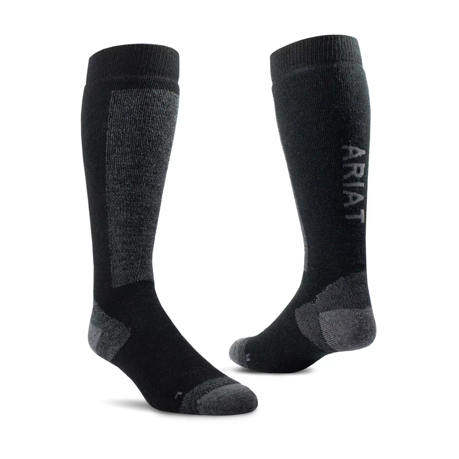 Riding Socks*ariat tek Merino Socks Black/Gray