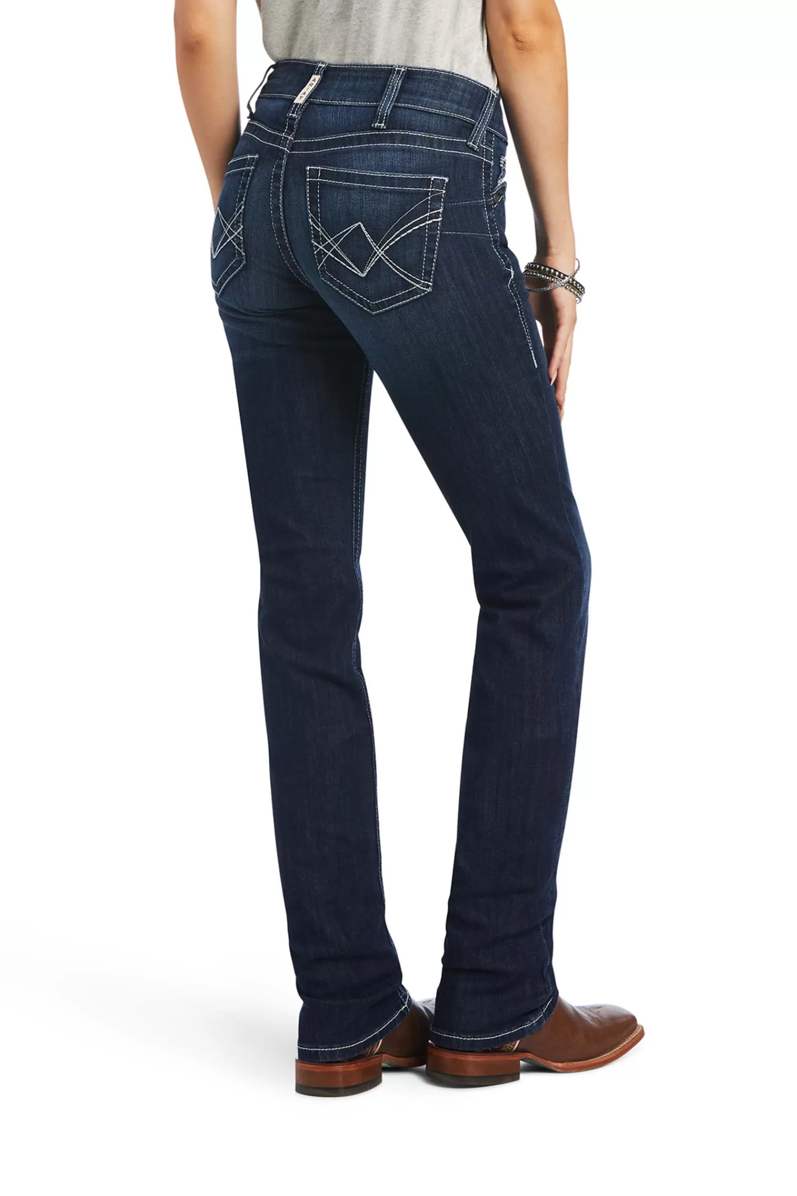 Jodhpurs*ariat Clarissa Women'S Mid Ride Straight Leg Jeans Denim Blue