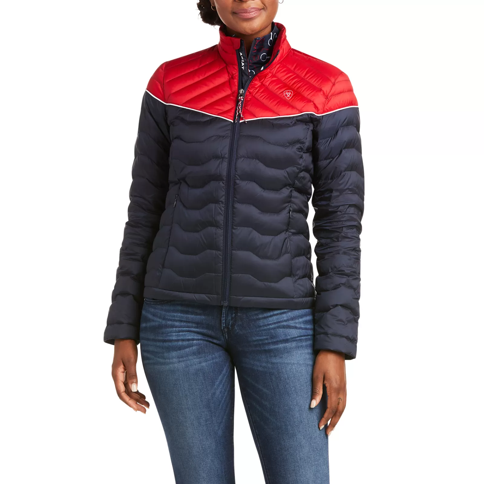 Coats & Jackets*ariat Ideal 3.0 Women'S Down Team Jacket Dark Blue/Red