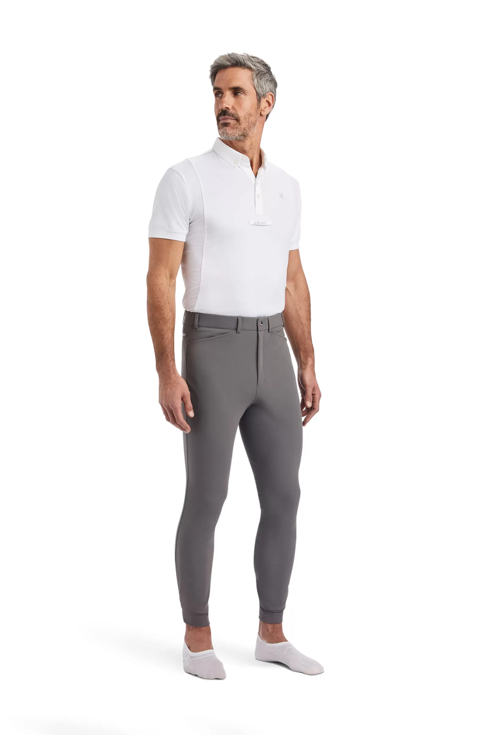 Jodhpurs & Breeches*ariat Men'S Tri Factor Grip Knee Patch Breeches Paloma Grey