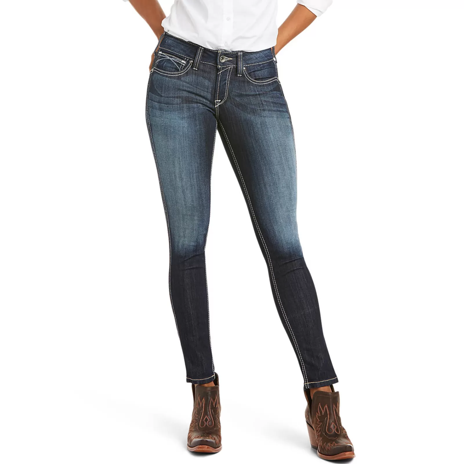 Jodhpurs*ariat Real Mid Rise Skinny Ella For Women Denim Blue