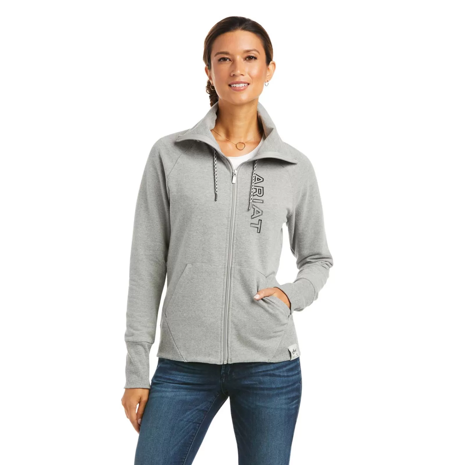 Tops & T-Shirts*ariat Team Logo Full Zip Sweatshirt Grey