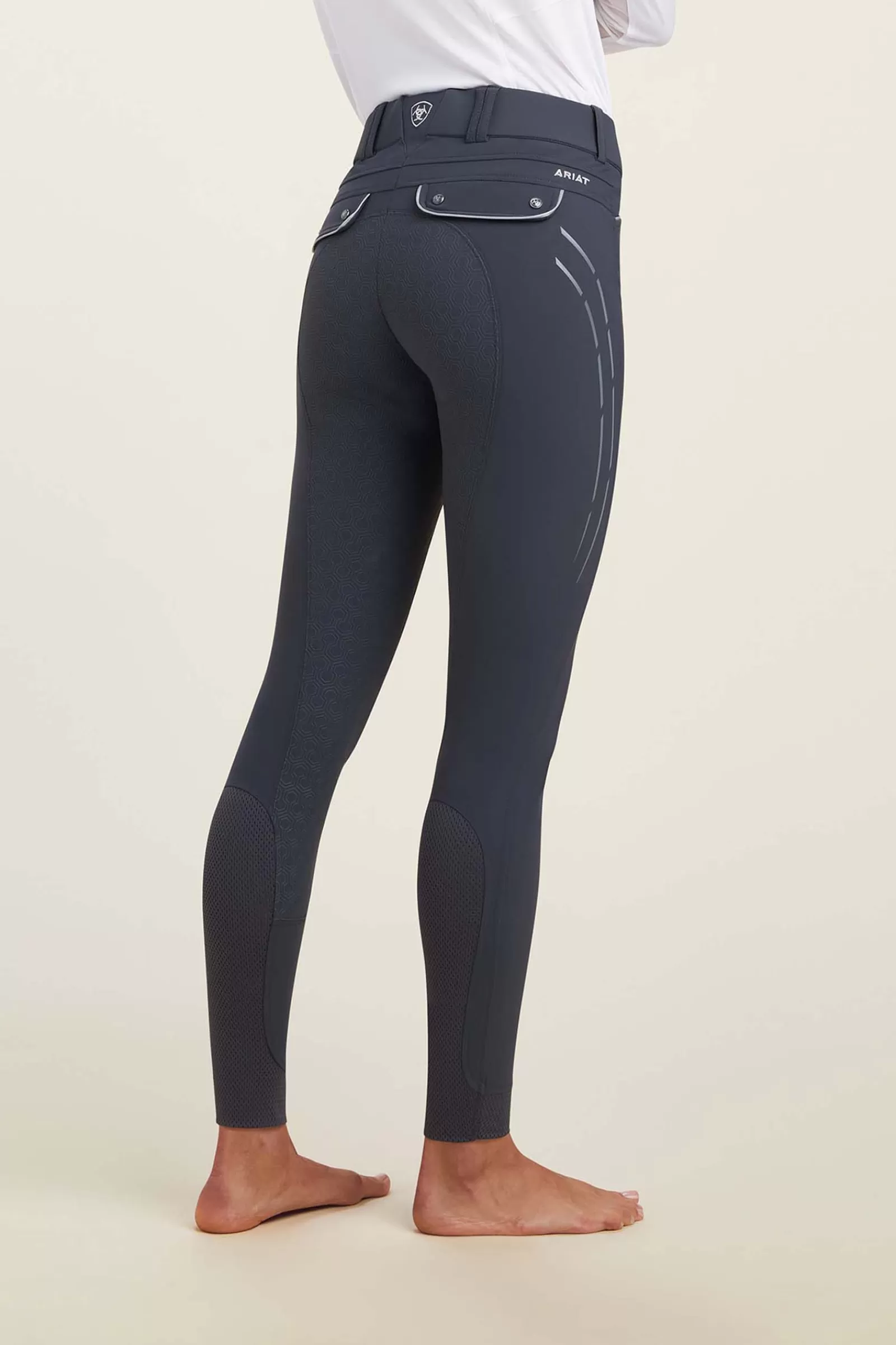 Full Seat Breeches*ariat Tri Factor Lumina Women'S Full Grip Breeches Ebony Dark Grey