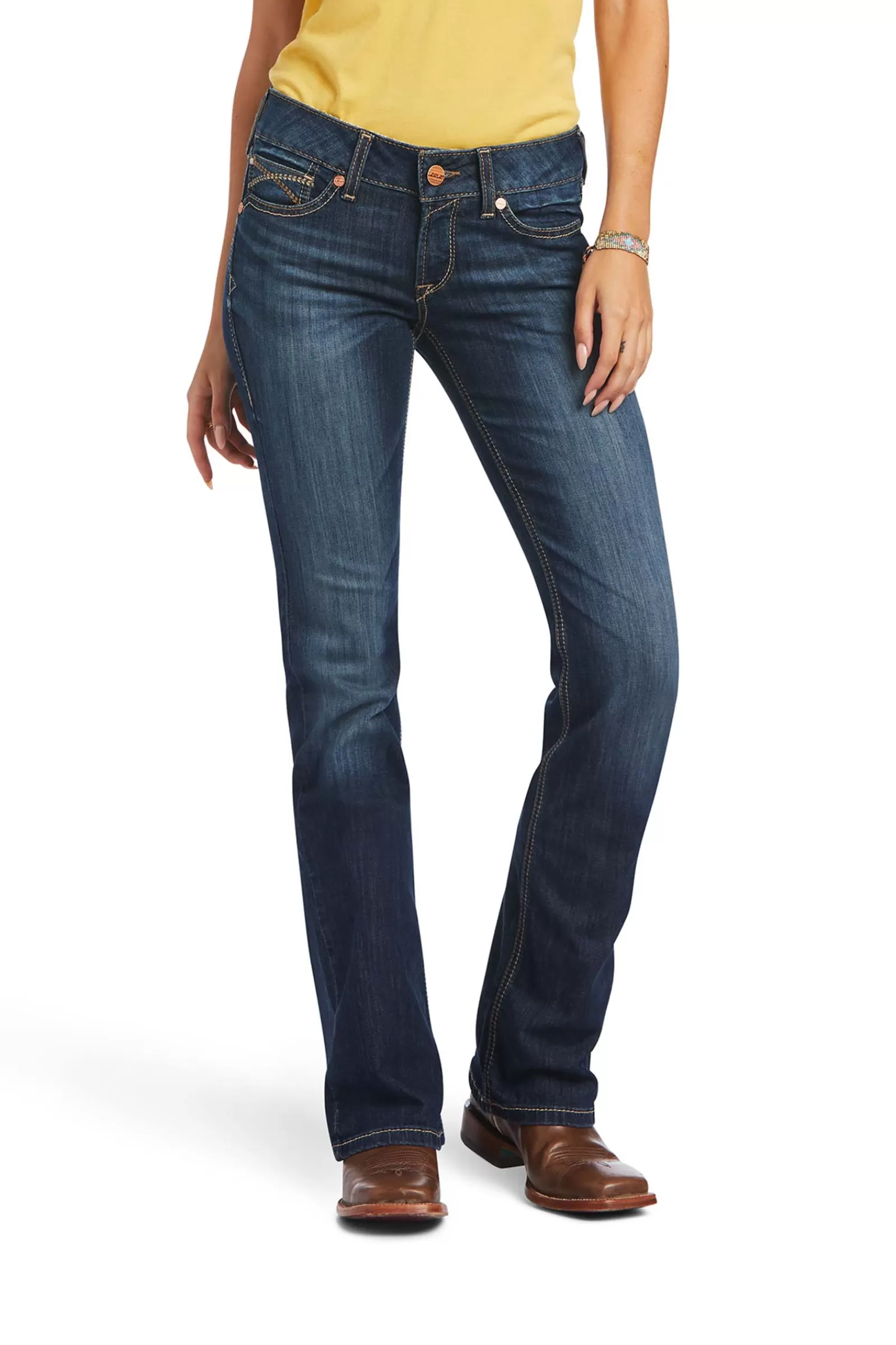 Jodhpurs*ariat Vicky Women'S Mid Rise Arrow Fit Boot Cut Jeans Denim Blue