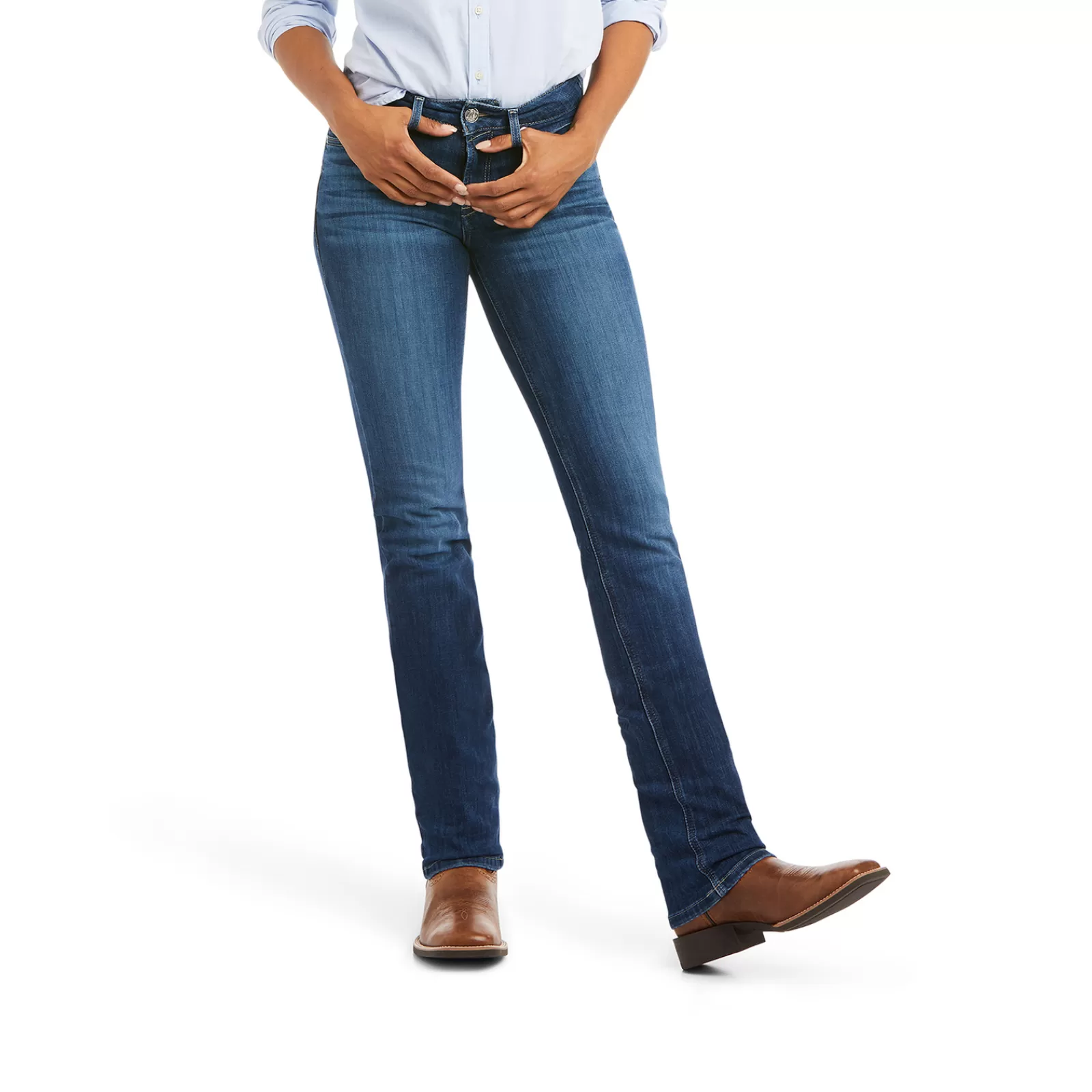 Jodhpurs*ariat Women'S Real Perfect Rise Abby Straight Jeans Denim Blue