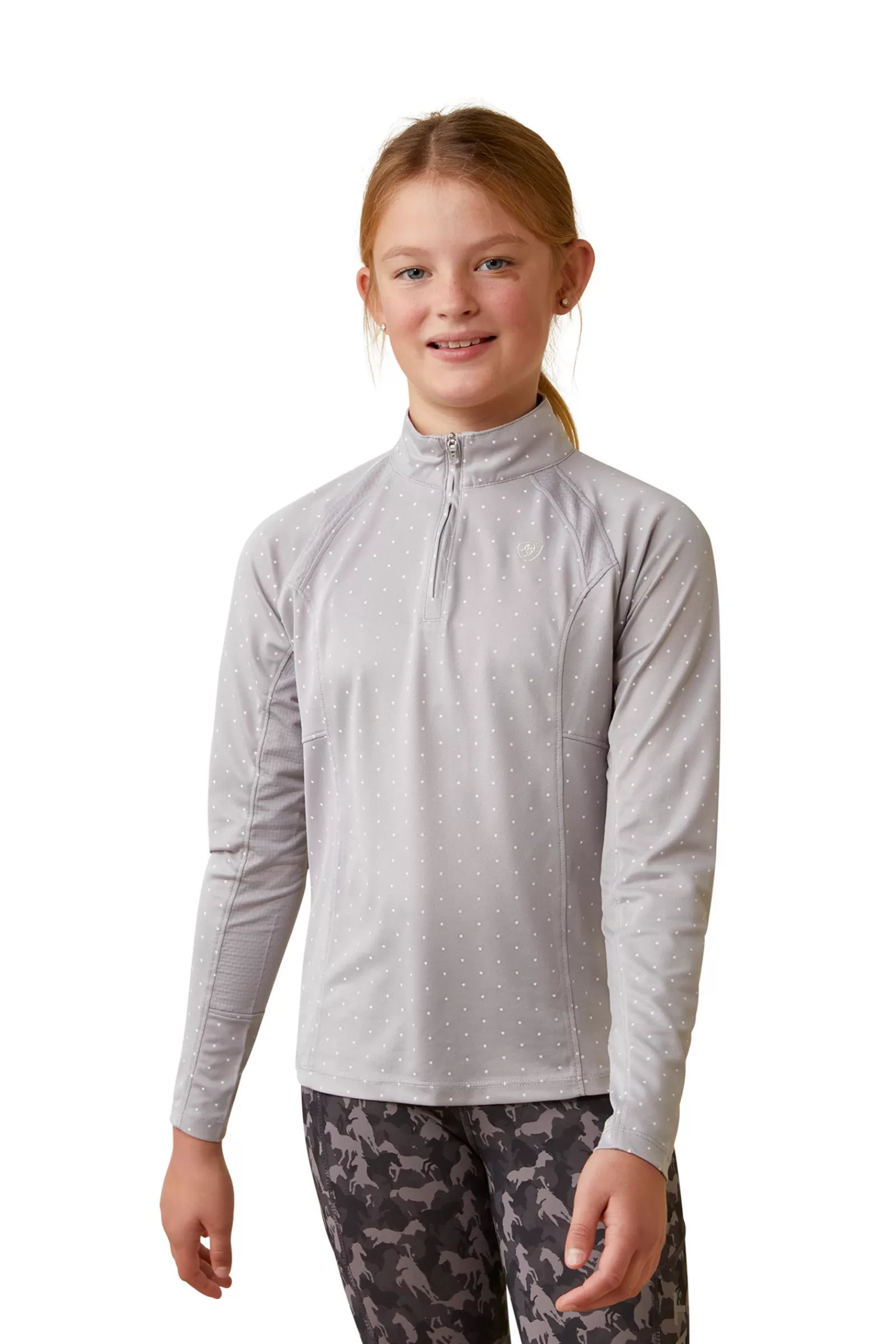 Tops & T-Shirts*ariat Yth Sunstopper 2.0 1/4 Zip Kids' Baselayer Silver Grey