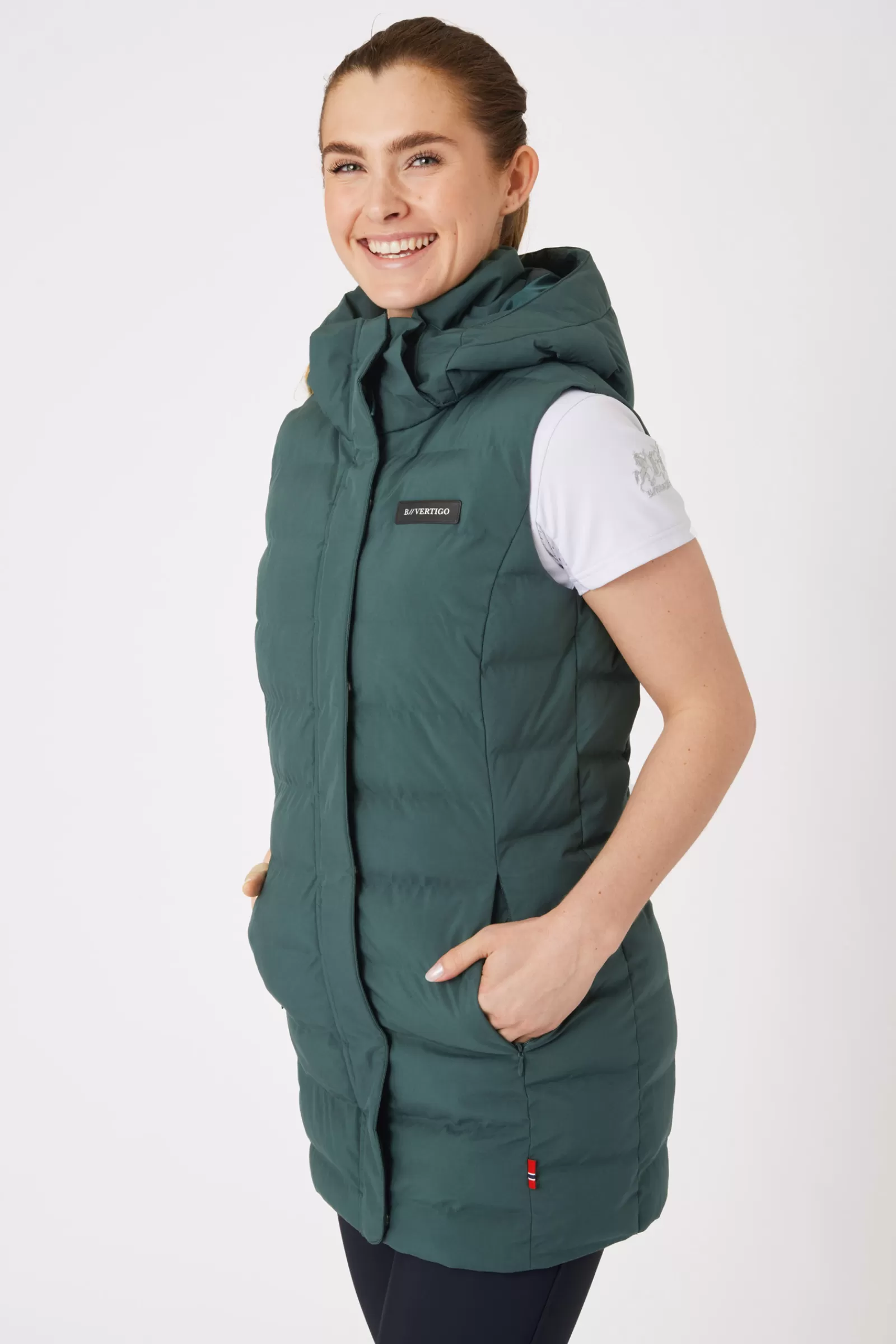 Coats & Jackets*bvertigo B Vertigo Celeste Waterproof Riding Vest Jungle Green