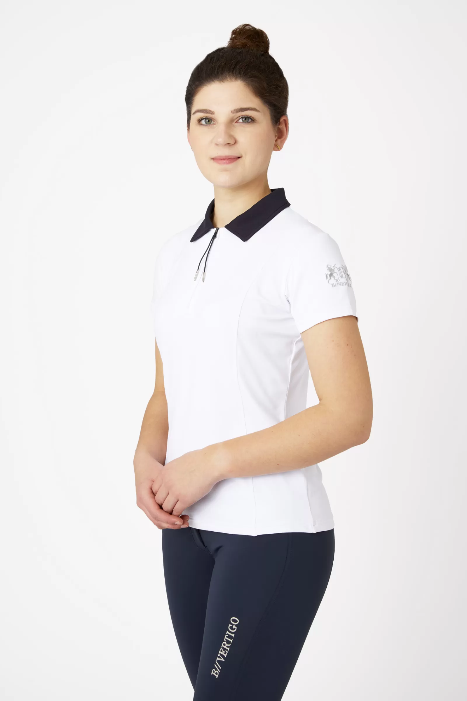 Tops & T-Shirts*bvertigo B Vertigo Claudine Women'S Short Sleeve Polo Shirt White/ Dark Navy