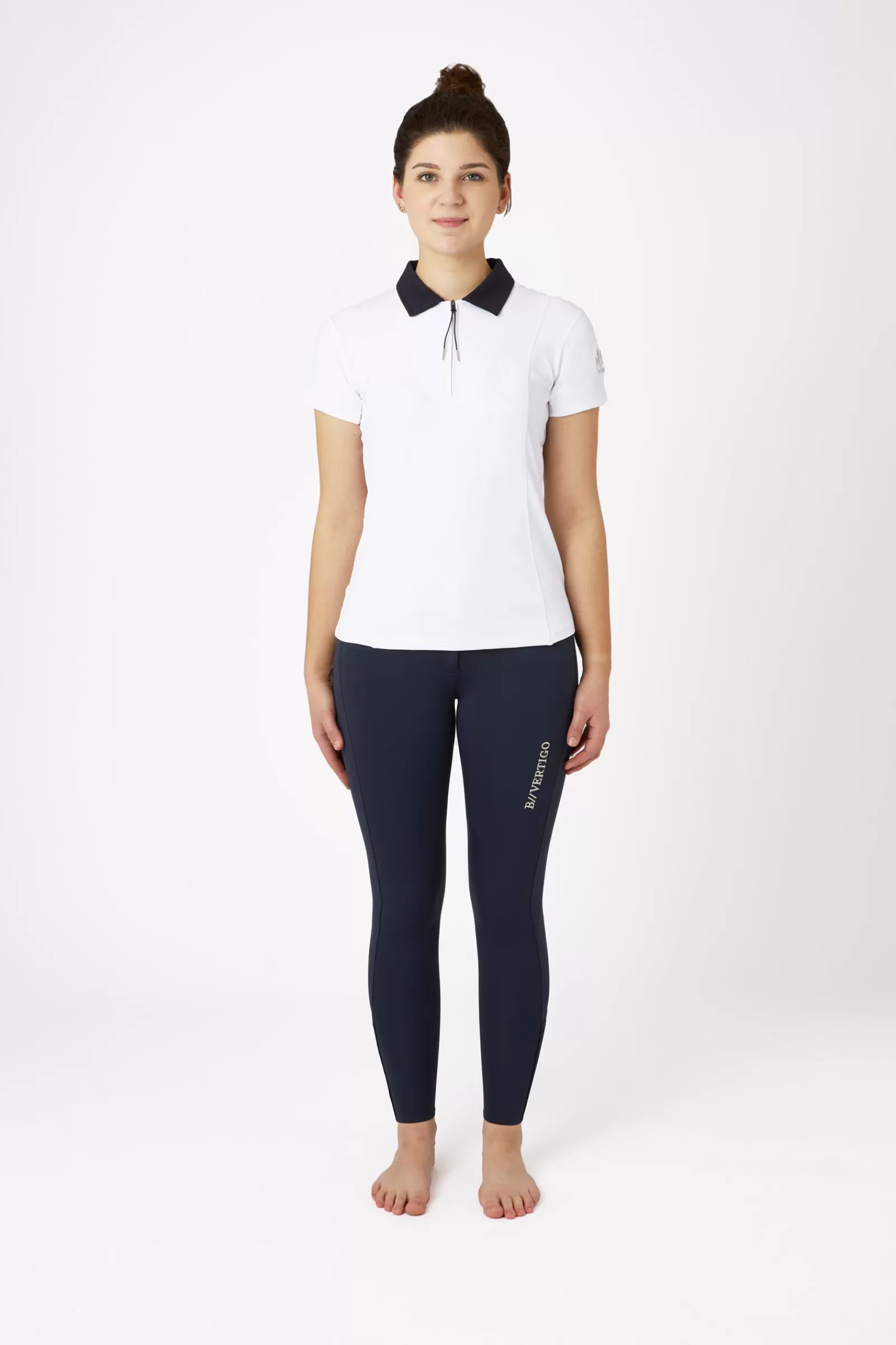 Tops & T-Shirts*bvertigo B Vertigo Claudine Women'S Short Sleeve Polo Shirt White/ Dark Navy