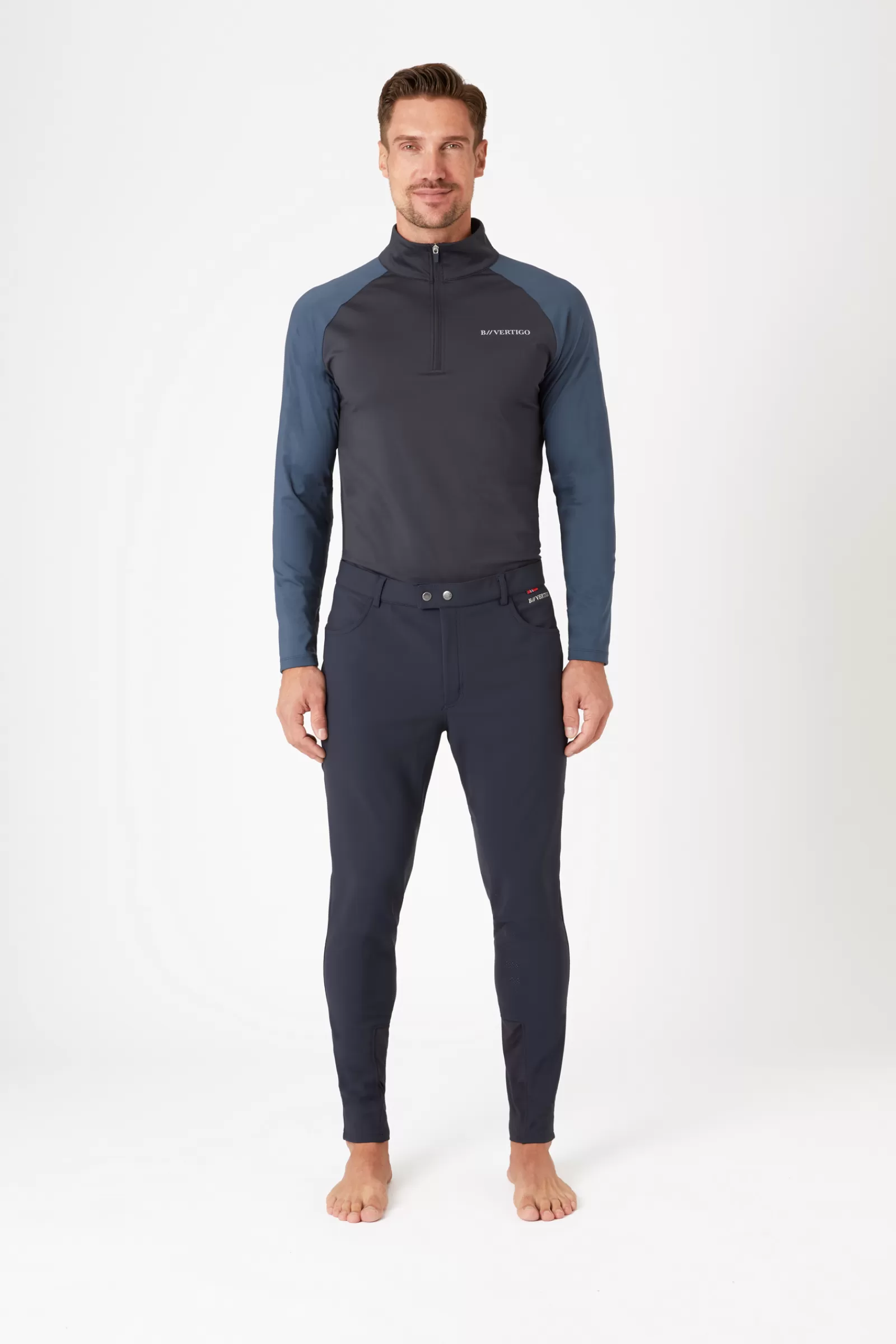 Jodhpurs & Breeches*bvertigo B Vertigo Damien Men'S Thermo Breeches With Silicone Full Seat Dark Navy