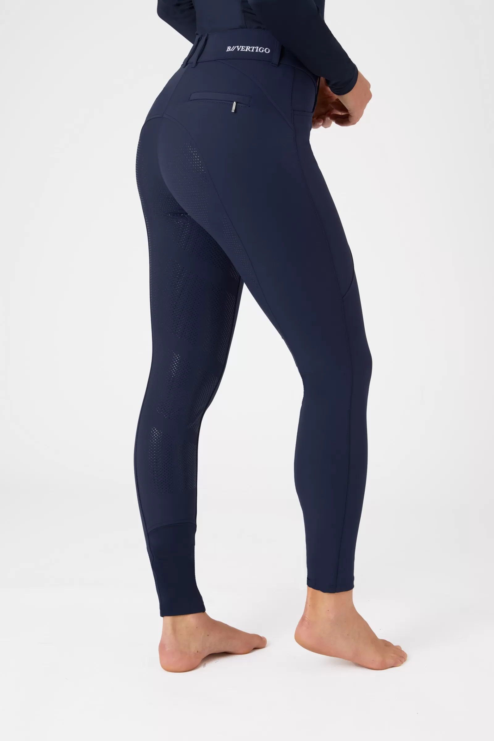 Full Seat Breeches*bvertigo B Vertigo Davina Women'S Mid Rise Full Seat Breeches With Phone Pockets Dark Navy