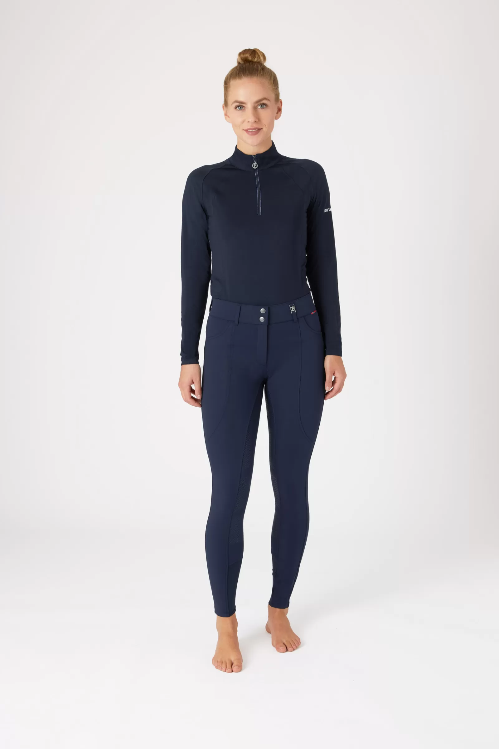 Full Seat Breeches*bvertigo B Vertigo Davina Women'S Mid Rise Full Seat Breeches With Phone Pockets Dark Navy