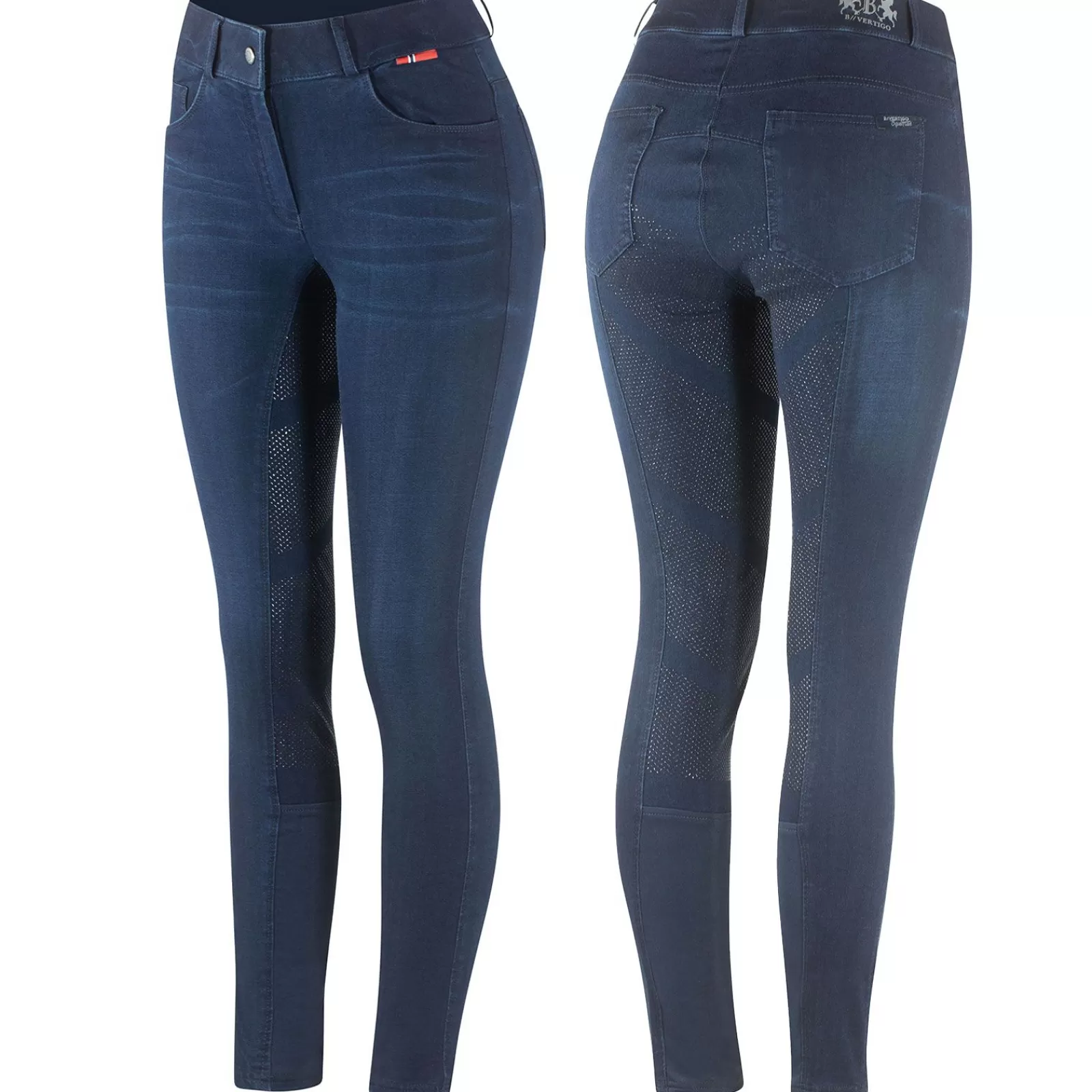Full Seat Breeches*bvertigo B Vertigo Elle Full Seat Breeches Denim With Silicone Grip For Woman Dark Blue