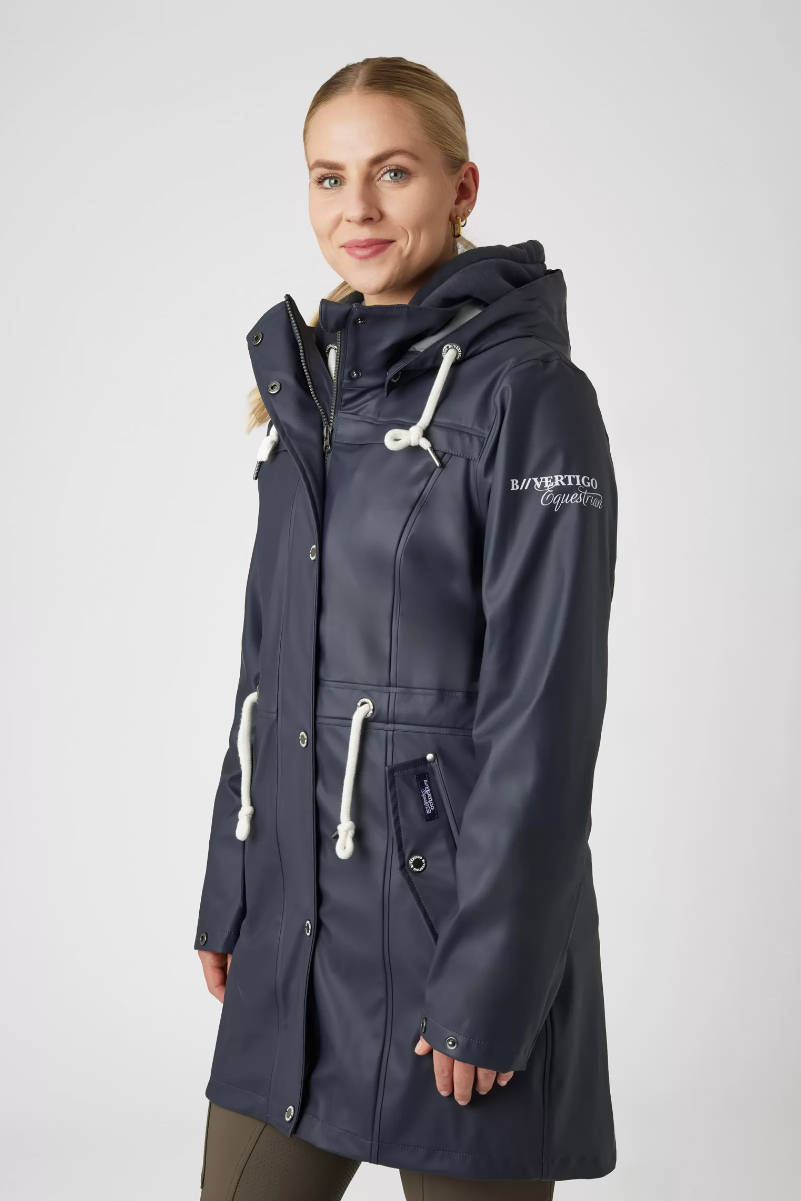 Rain Clothing*bvertigo B Vertigo Emma Women'S Pu Raincoat Dark Navy