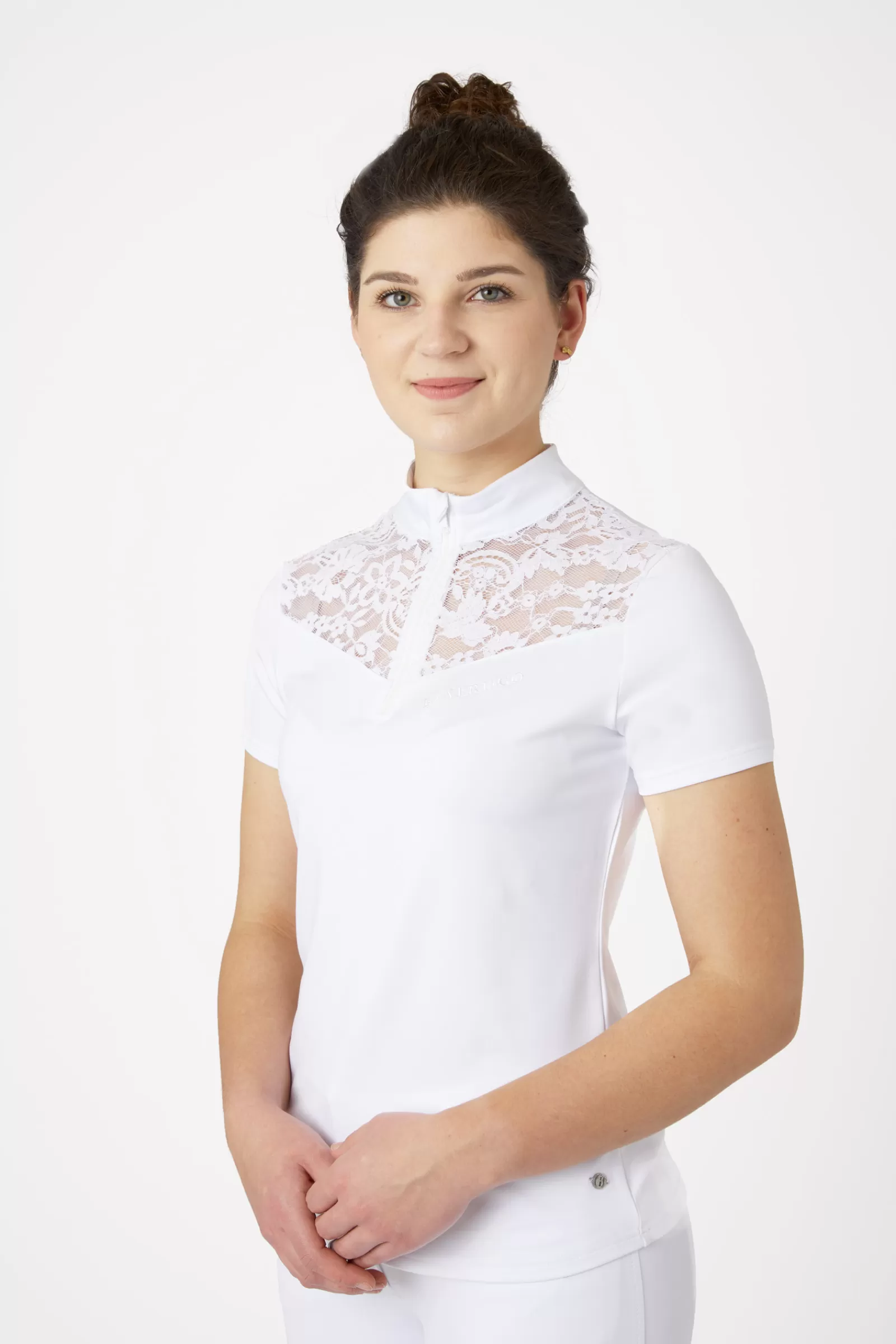 Show Clothing*bvertigo B Vertigo Kayla Women'S Show Shirt With Lace White