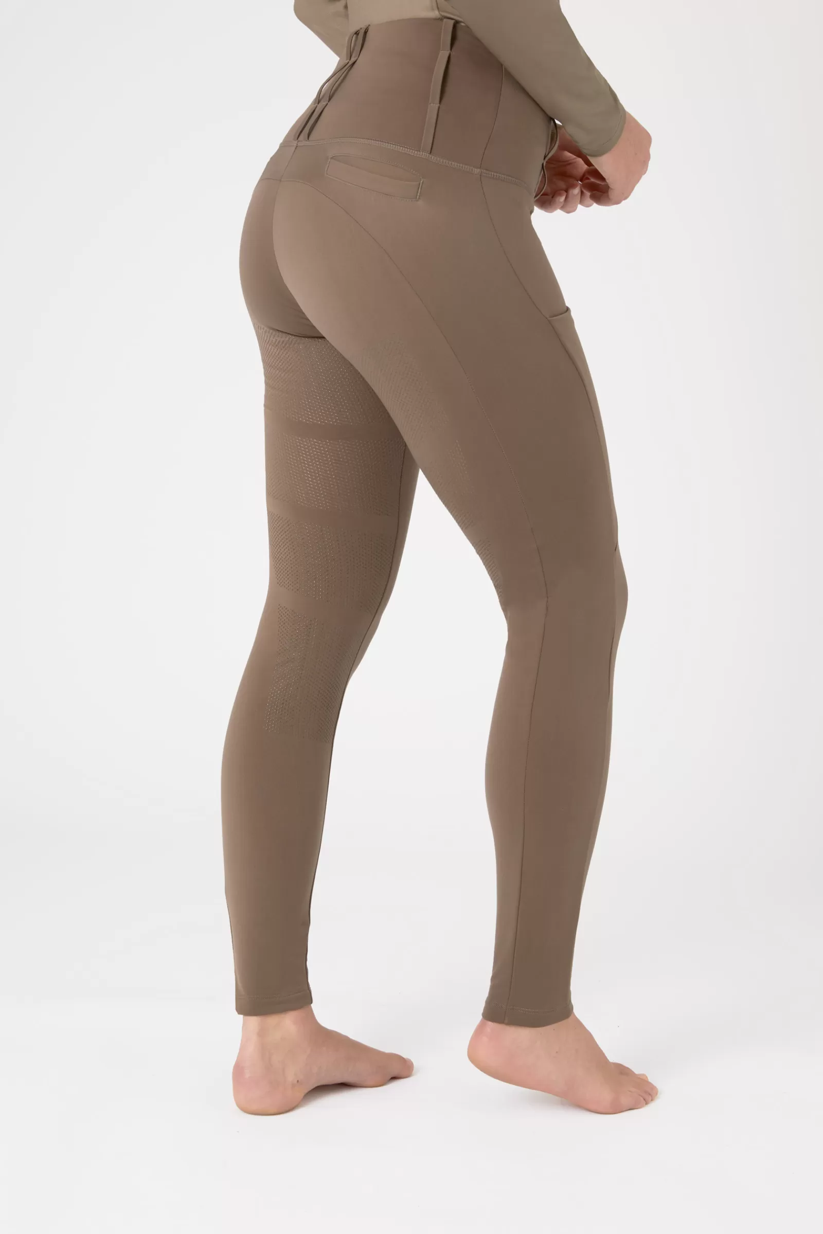 Riding Tights*bvertigo B Vertigo Luisa Women'S High Waist Thermo Riding Tights Shiitake Beige