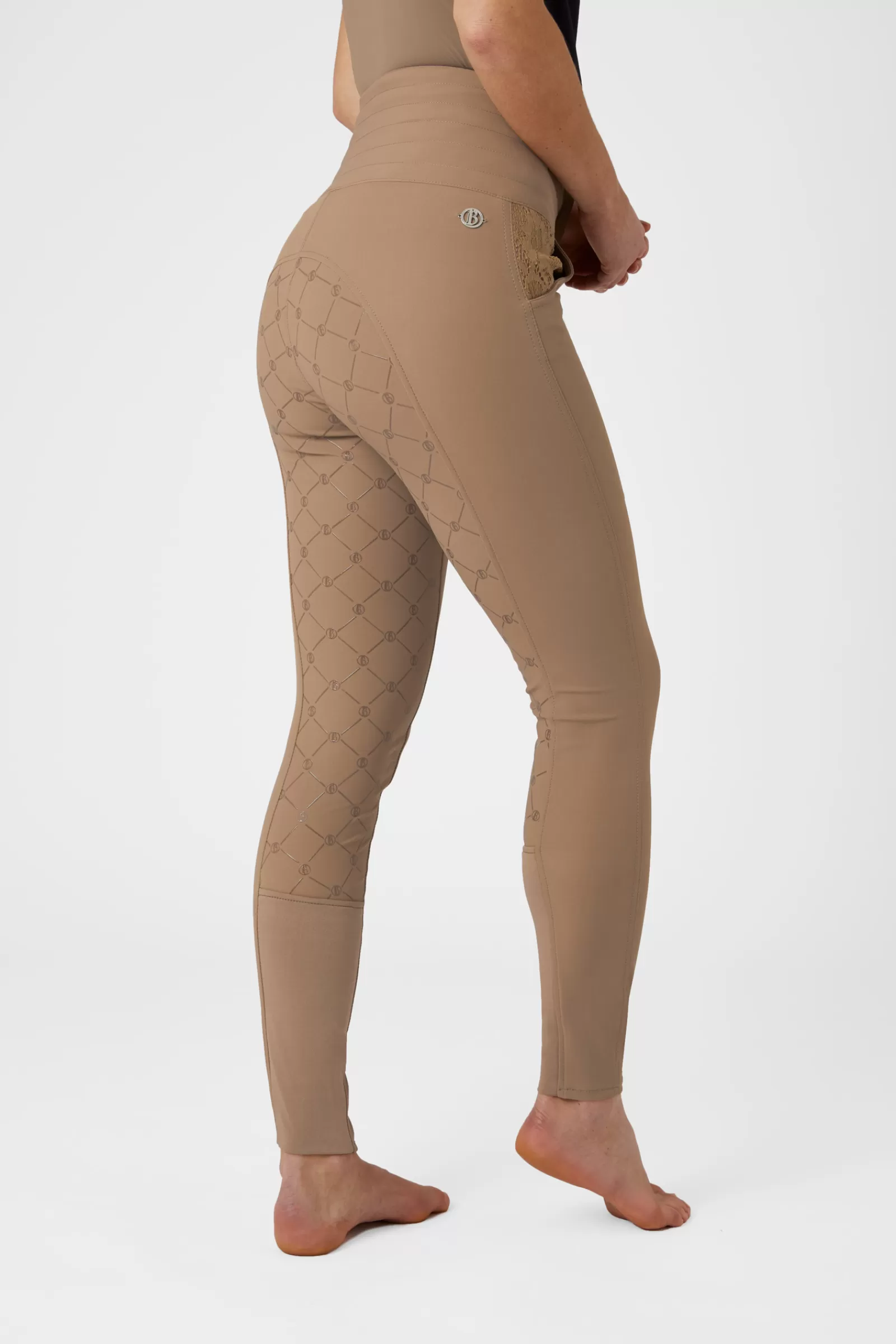 Full Seat Breeches*bvertigo B Vertigo Natalia Women'S Breeches With Lace Pockets Fossil Brown