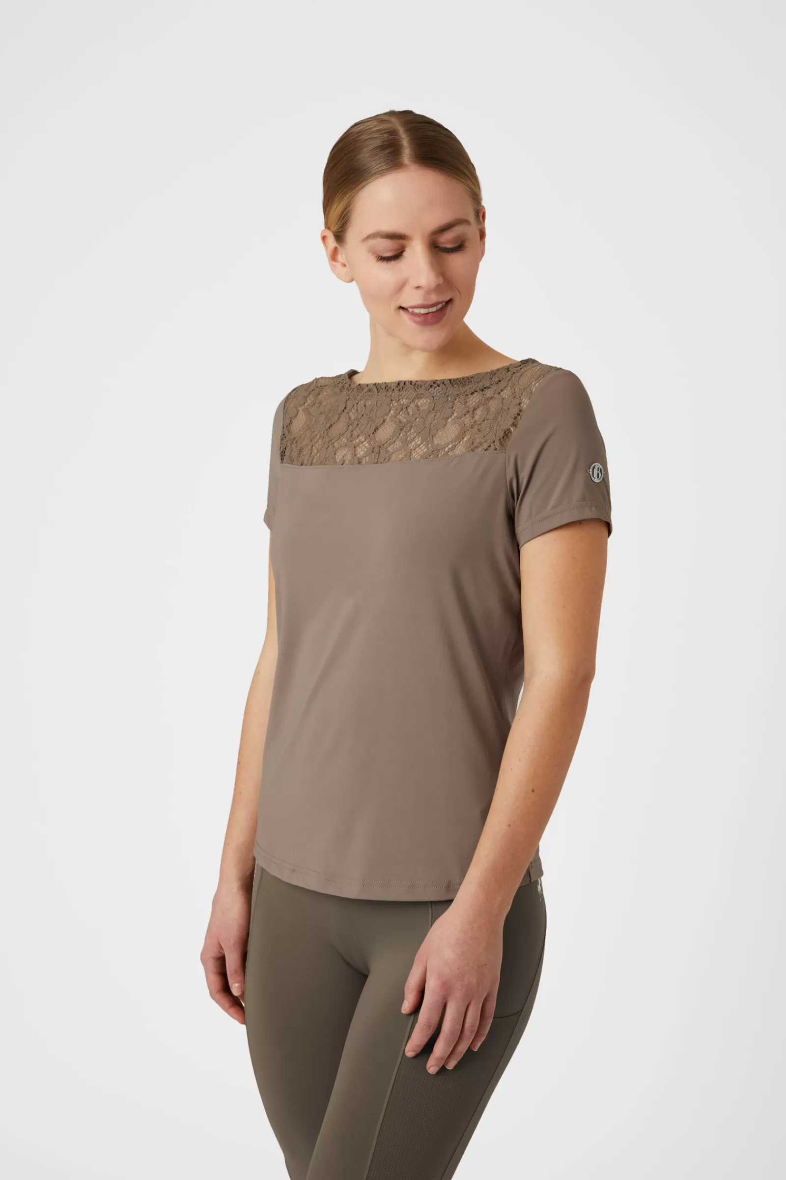 Tops & T-Shirts*bvertigo B Vertigo Natalia Women'S Lace T-Shirt Fossil Brown