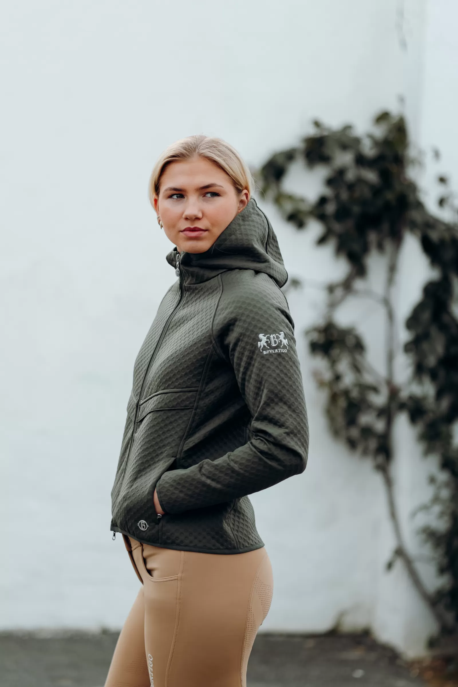 Riding Jumpers & Fleeces*bvertigo B Vertigo Norah Women'S Scuba Fabric Hoodie Riding Jacket Wild Grass Green