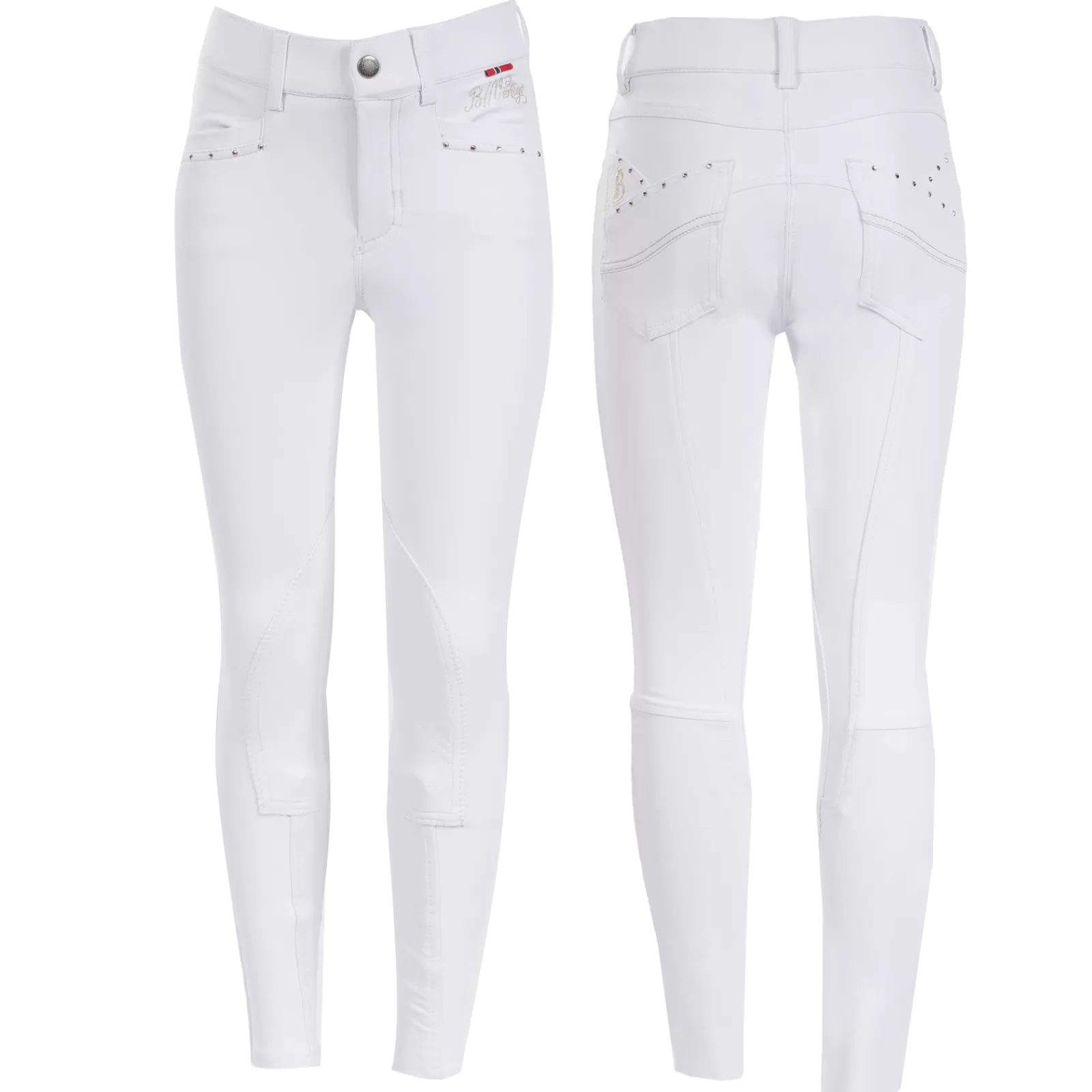 Jodhpurs & Breeches*bvertigo B Vertigo Olivia Kids Silicone Full Seat Breeches Bright White