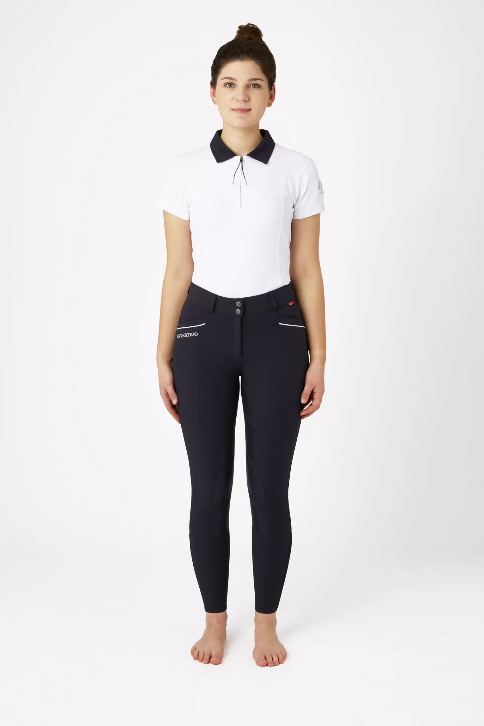Full Seat Breeches*bvertigo B Vertigo Patricia Full Seat Breeches, Slimming With Silicone Grip, For Woman Dark Navy/White