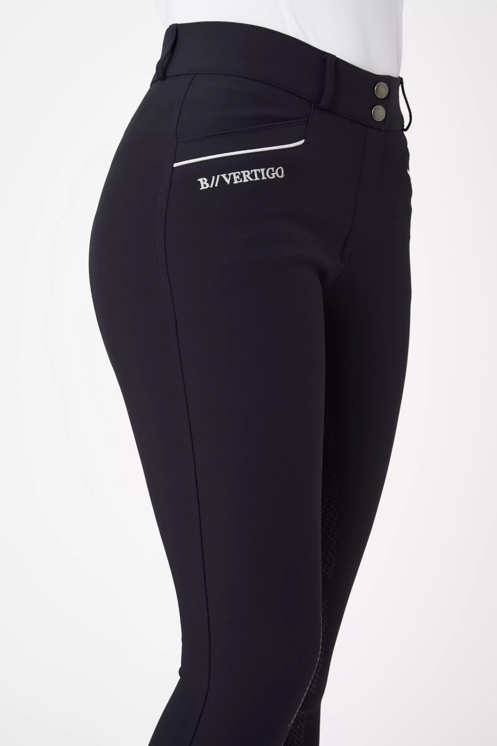 Full Seat Breeches*bvertigo B Vertigo Patricia Full Seat Breeches, Slimming With Silicone Grip, For Woman Dark Navy/White
