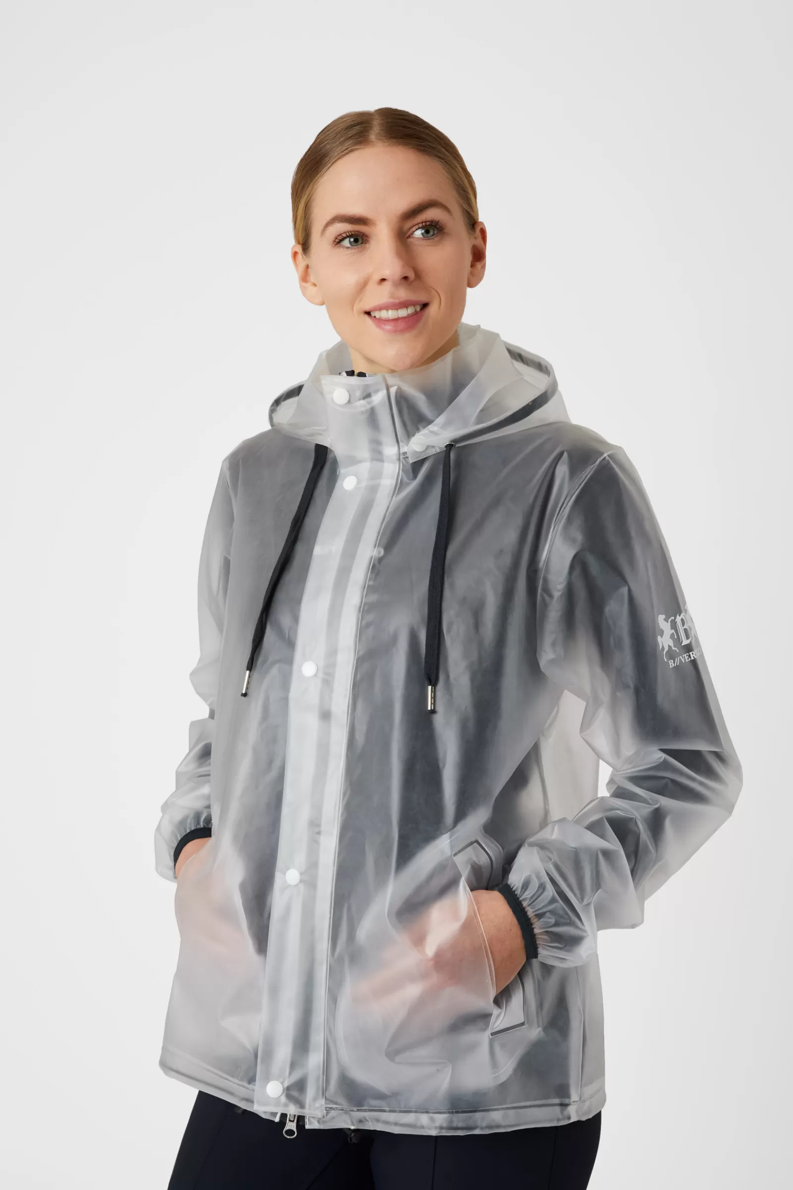 Rain Clothing*bvertigo B Vertigo Remi Women'S Transparent Rain Riding Jacket Transparent/ Dark Navy