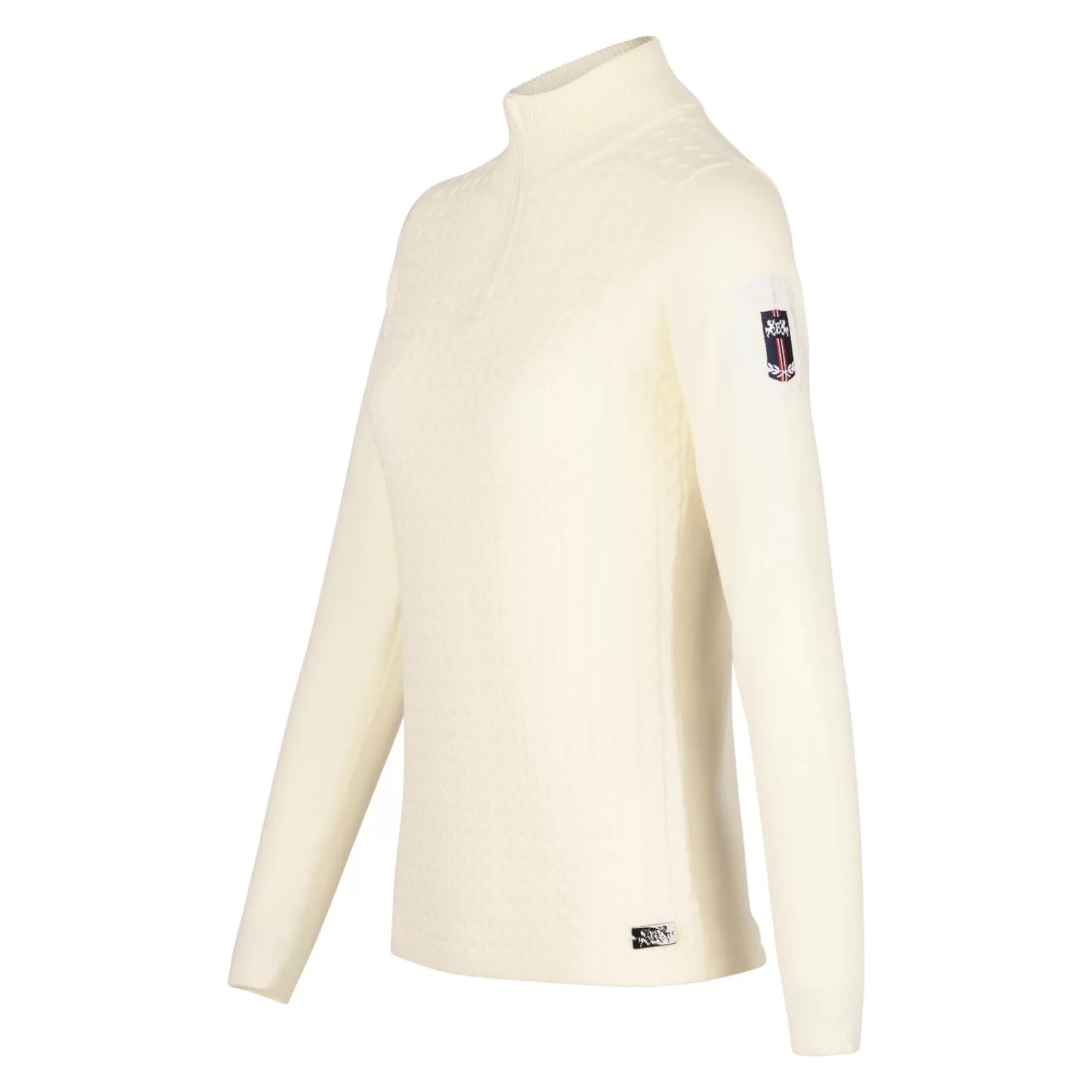 Riding Jumpers & Fleeces*bvertigo B Vertigo Ruth Women'S Knitted Pullover With Zipper Egret White