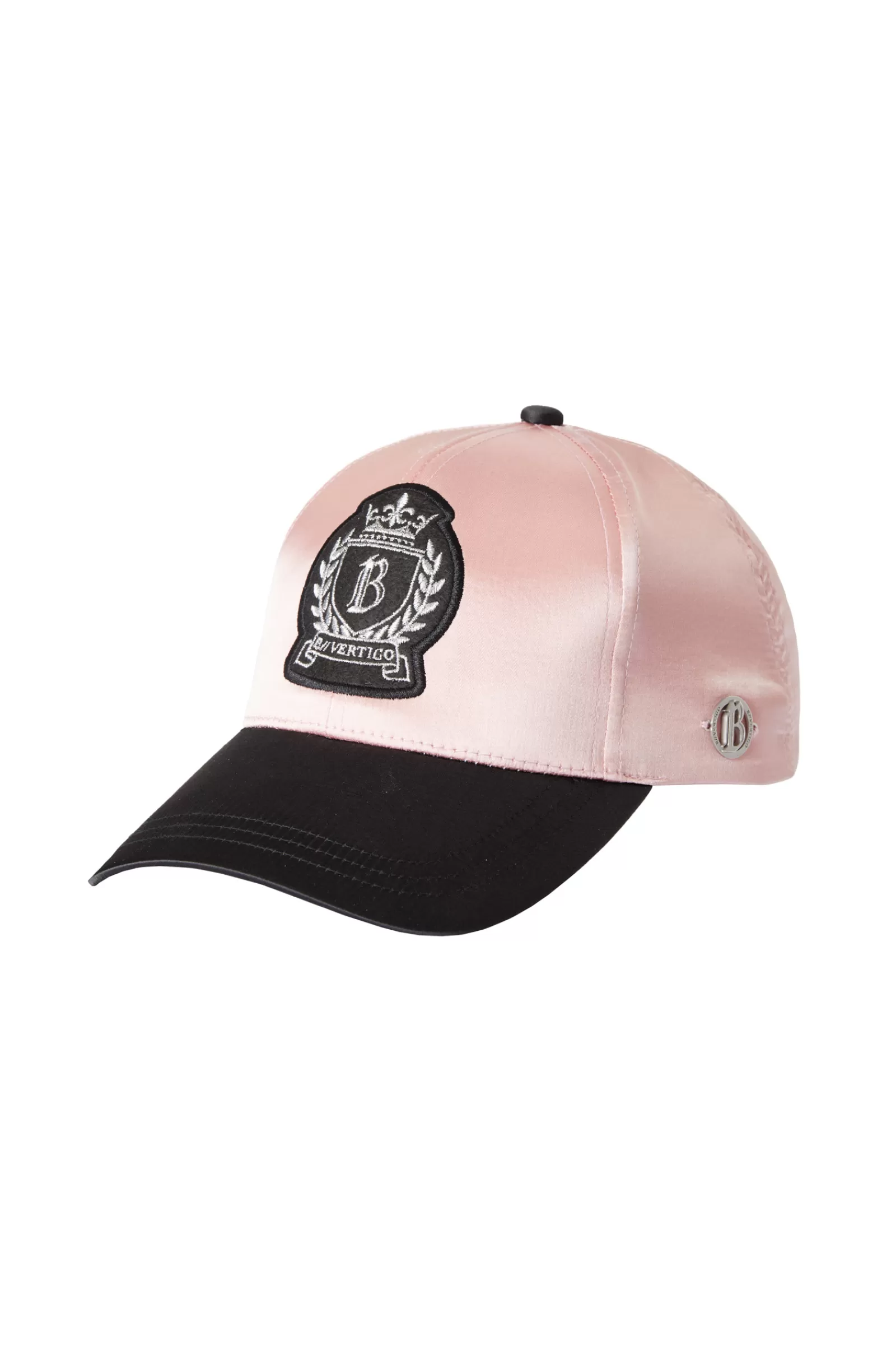 Caps & Headbands*bvertigo B Vertigo Satin Cap Silver Pink/ Dark Navy