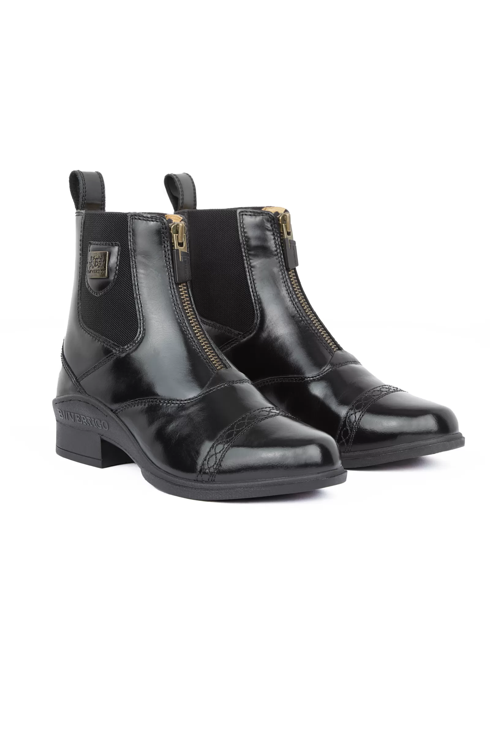 Jodhpur Boots*bvertigo B Vertigo Women'S Saturn Front-Zip Leather Jodhpur Boots Black