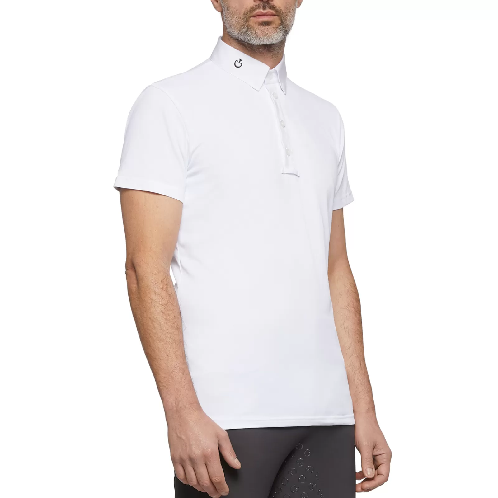 Show Clothing*cavalleriatoscana Cavalleria Toscana Jersey Piquet Men'S Short Sleeve Competition Polo Wh/Ab