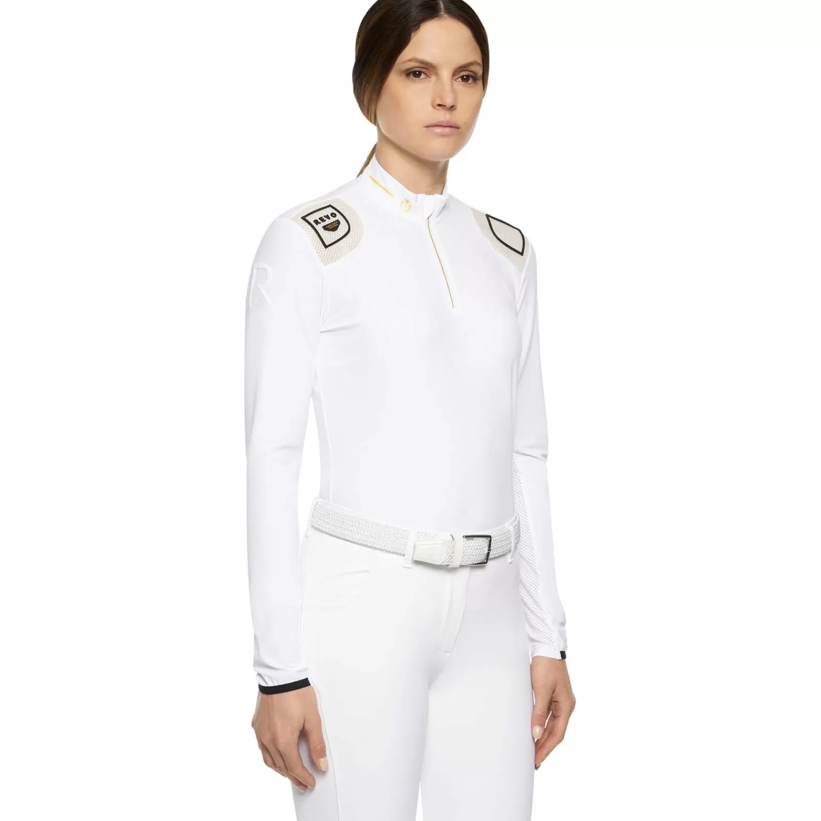 Tops & T-Shirts*cavalleriatoscana Cavalleria Toscana R-Evo Epaulet Zip Polo White/ Knit