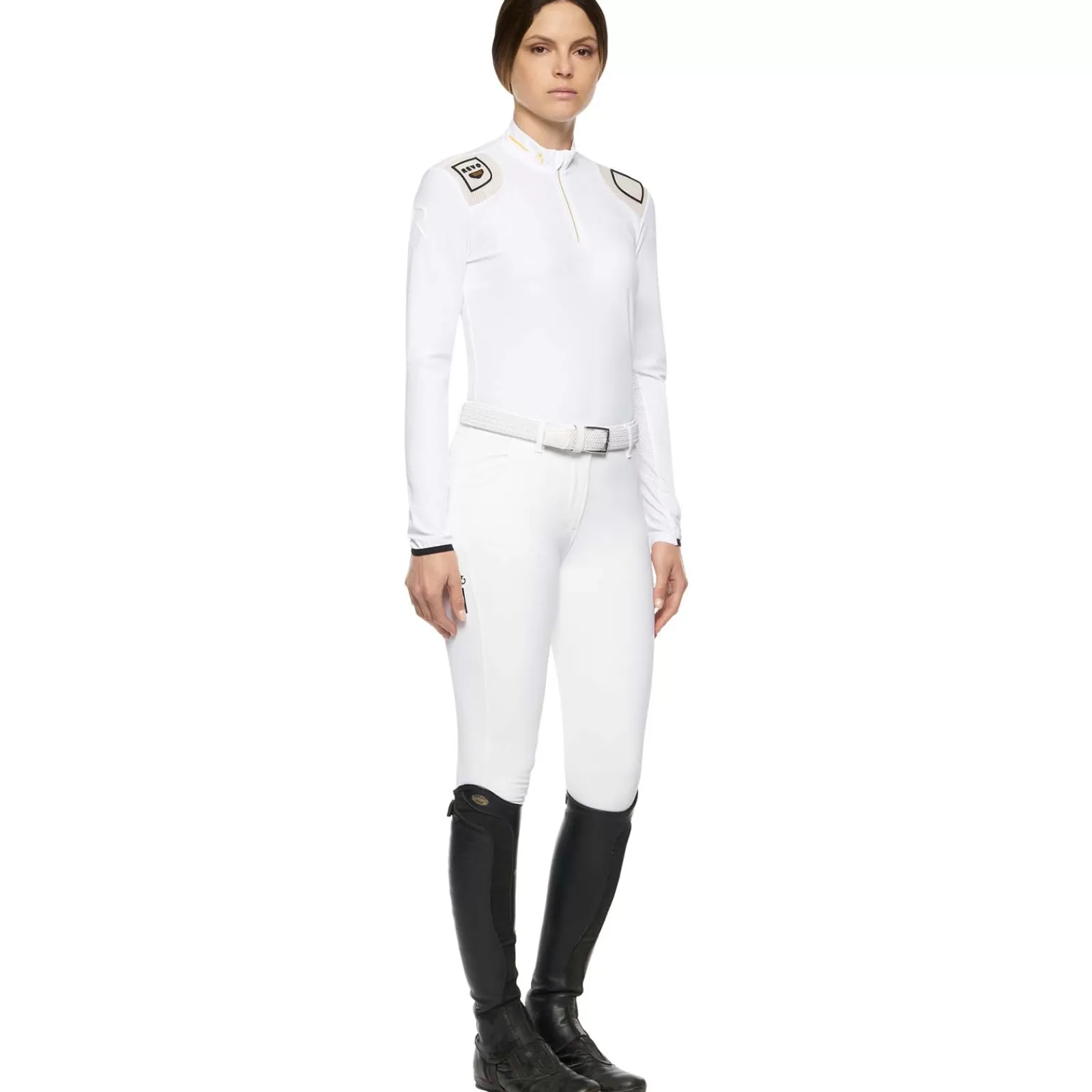 Tops & T-Shirts*cavalleriatoscana Cavalleria Toscana R-Evo Epaulet Zip Polo White/ Knit