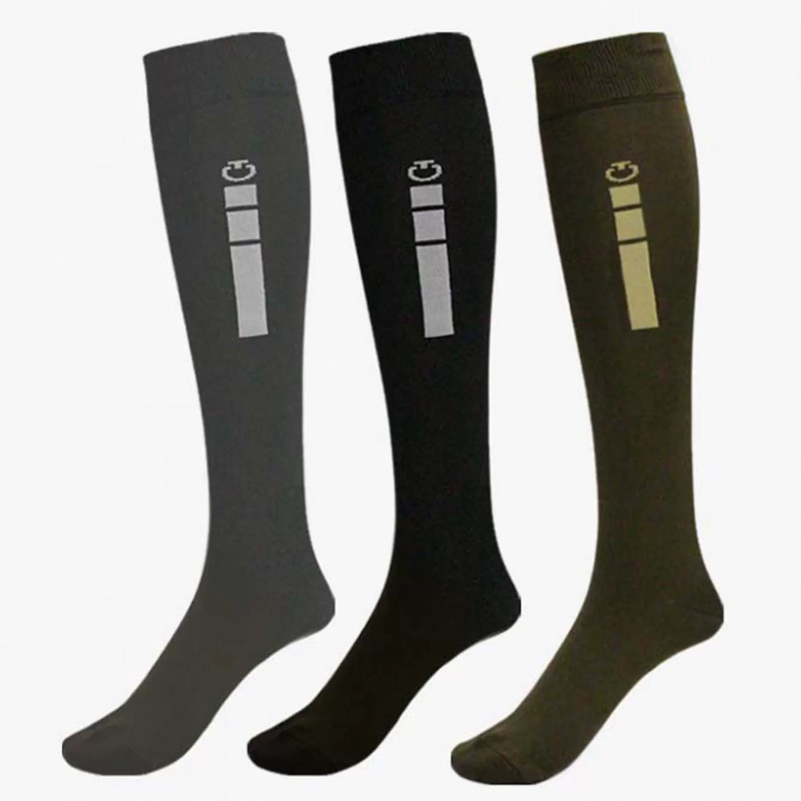 Riding Socks*cavalleriatoscana Cavalleria Toscana Triple Bar Sock Brown/Black