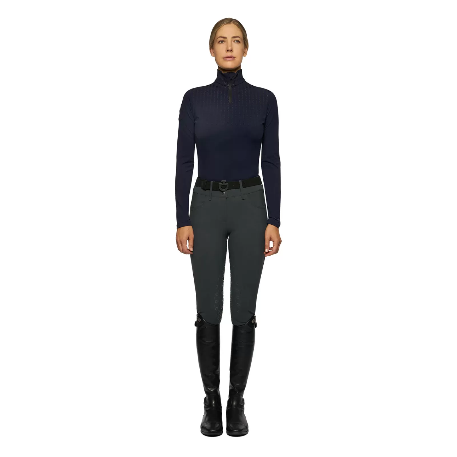 Tops & T-Shirts*cavalleriatoscana Cavalleria Toscana Women´S Jersey Fleece Half Zip Turtleneck Db/Ab