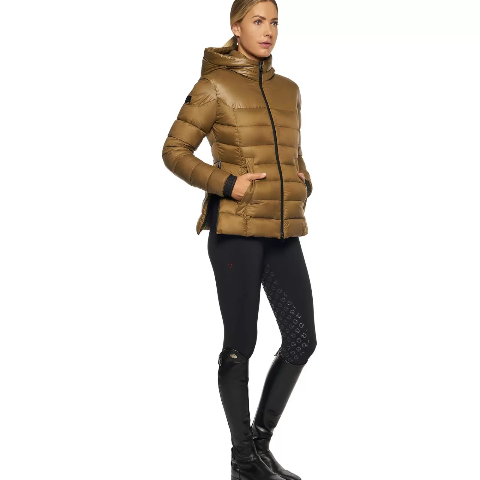 Coats & Jackets*cavalleriatoscana Cavalleria Toscana Women'S Nylon Puffer With Hood Safari Light Brown