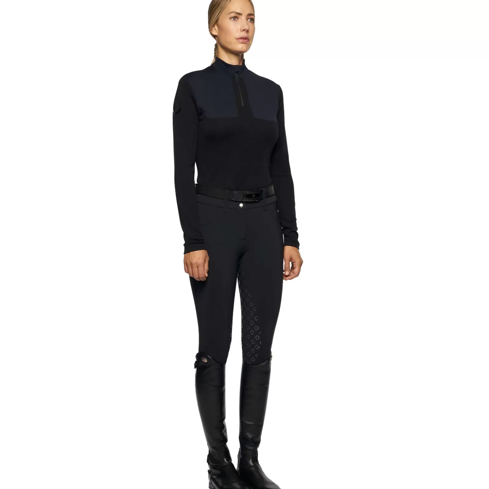 Tops & T-Shirts*cavalleriatoscana Cavalleria Toscana Women'S Tech Wool Long Sleeve Black