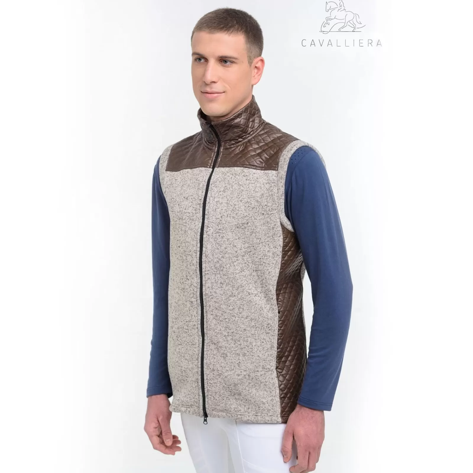 Riding Jackets*cavalliera Riding Vest With Waterproof Inserts Majesty Men Truffle Brown/Melange Grey