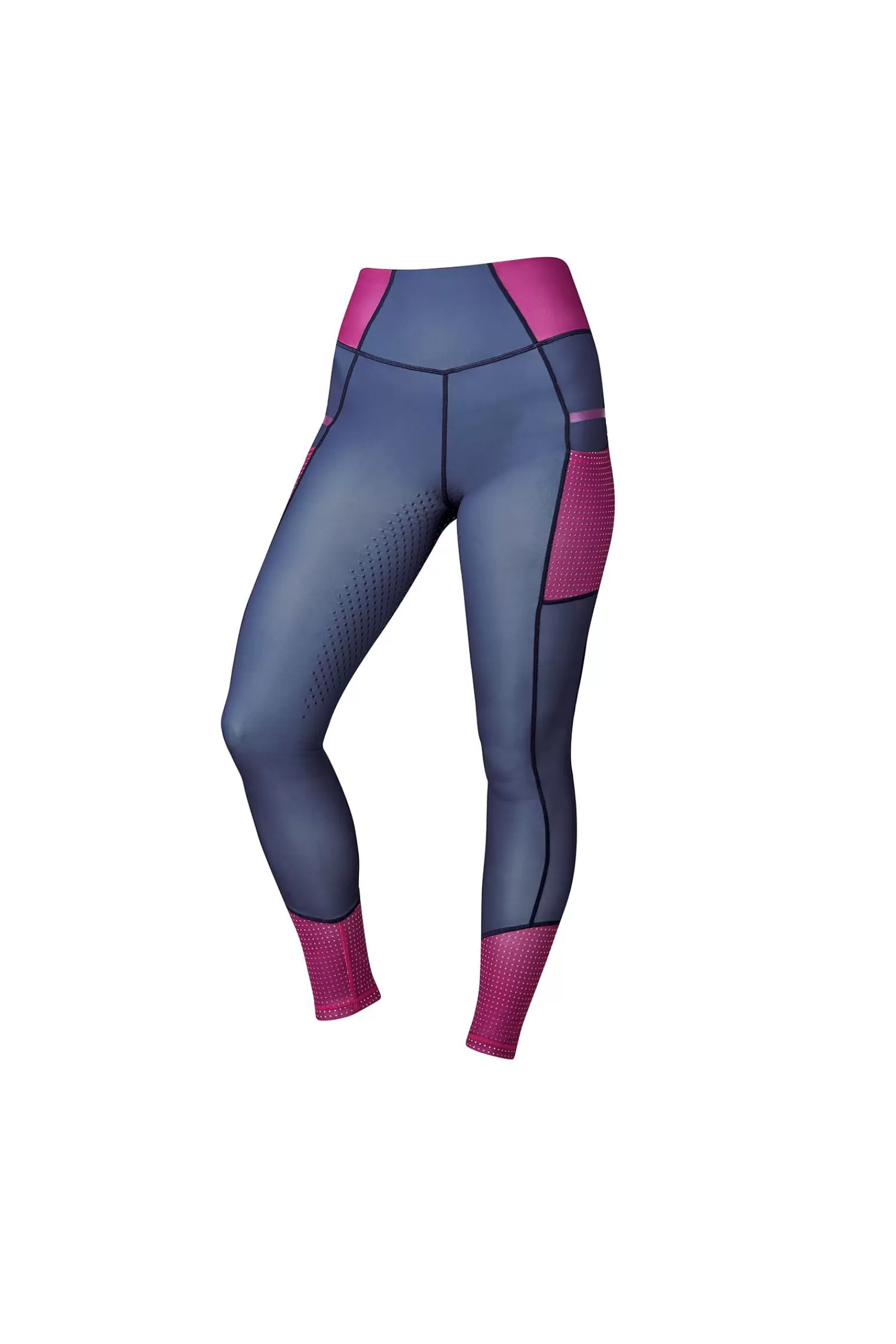 Riding Tights*dublin Power Tech Colour Block Women'S Full Grip Training Tights Red