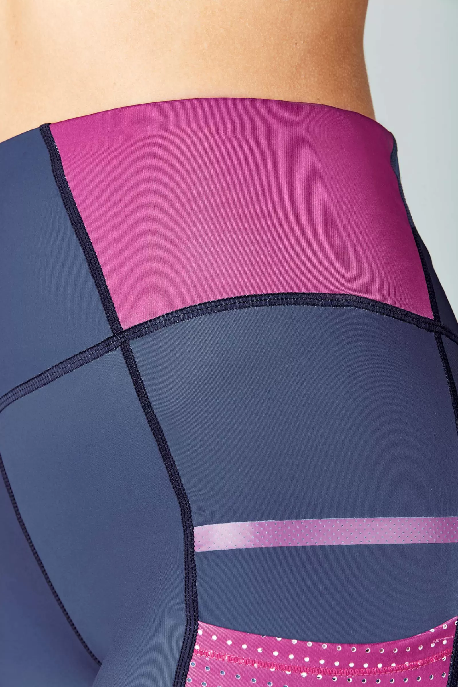 Riding Tights*dublin Power Tech Colour Block Women'S Full Grip Training Tights Red