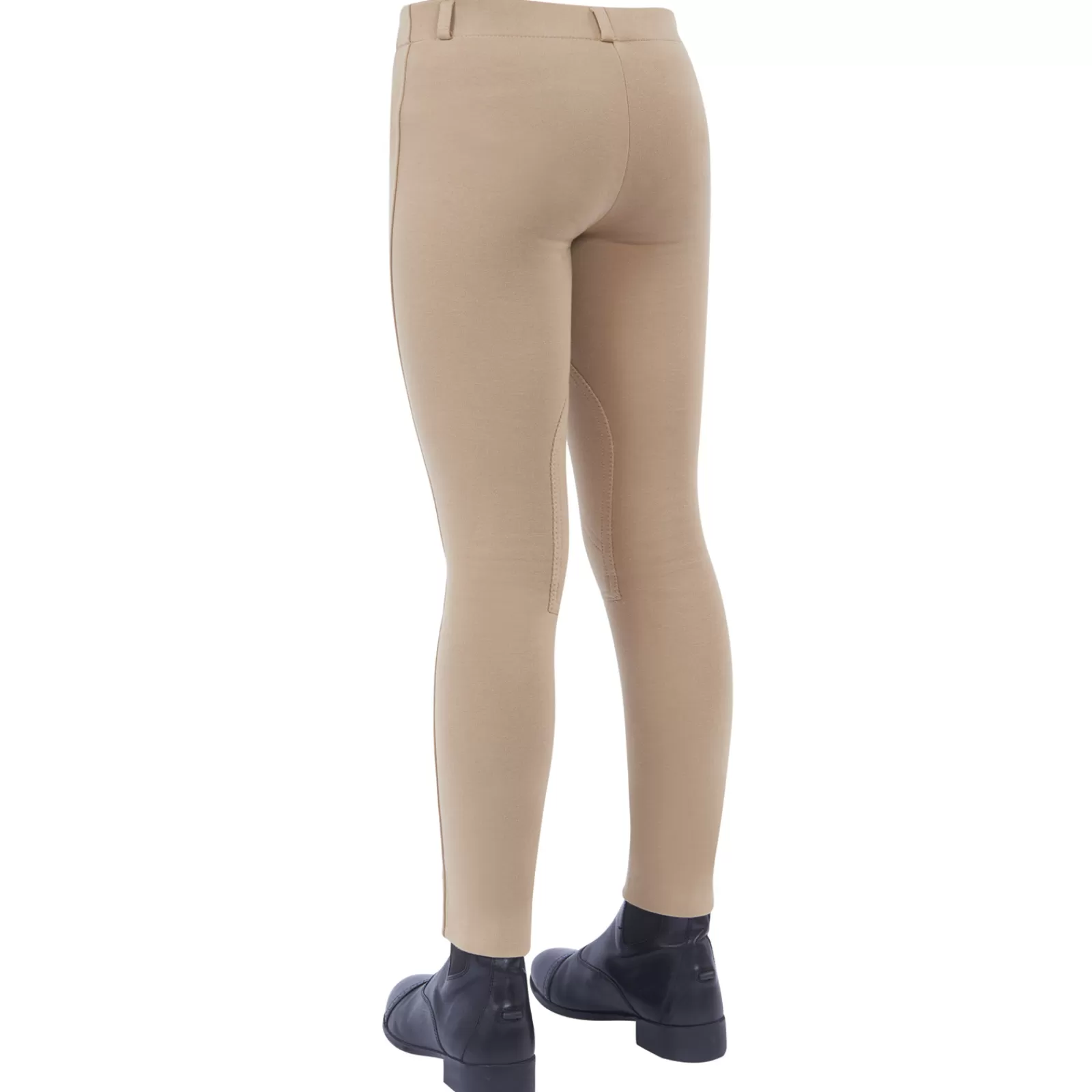 Jodhpurs & Breeches*dublin Supa-Fit Pull On Knee Patch Jodhpurs, Junior Beige