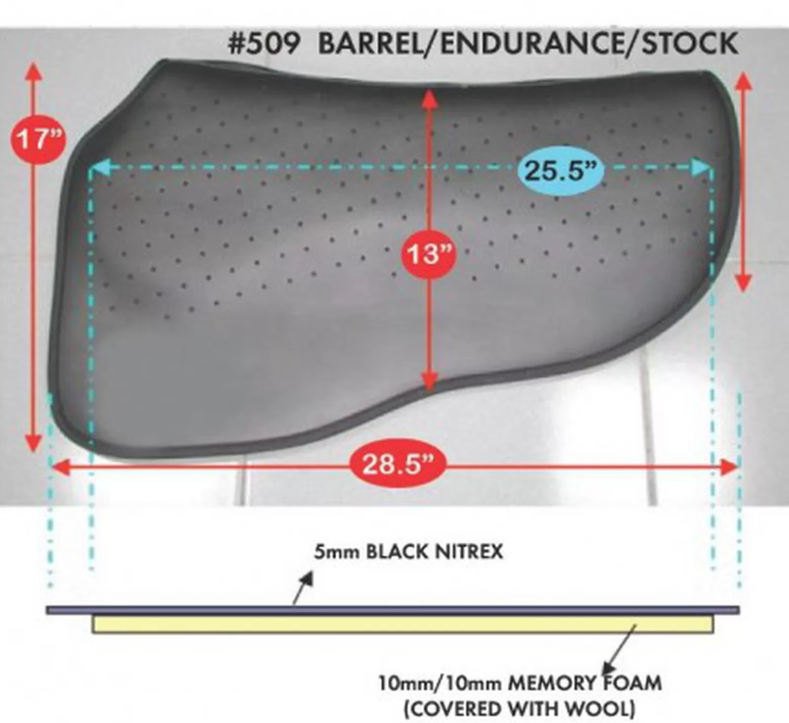 cavallohorseriderfr F.R.A Cavallo Pad Type Endurance Barrel Tsp#509Pe> Half Pads