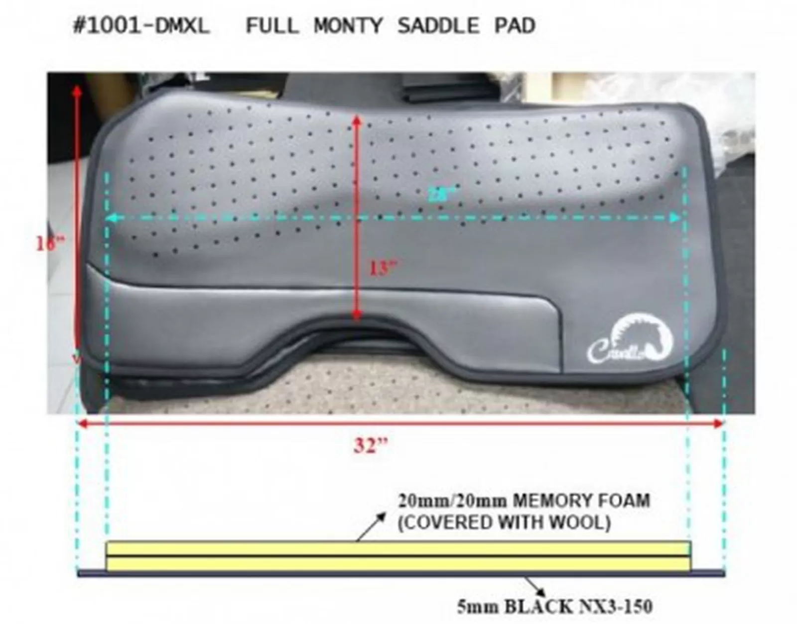 cavallohorseriderfr F.R.A Cavallo Pad Type Western Monty, Universal Tsp#1001Pe> Western Saddle Pads