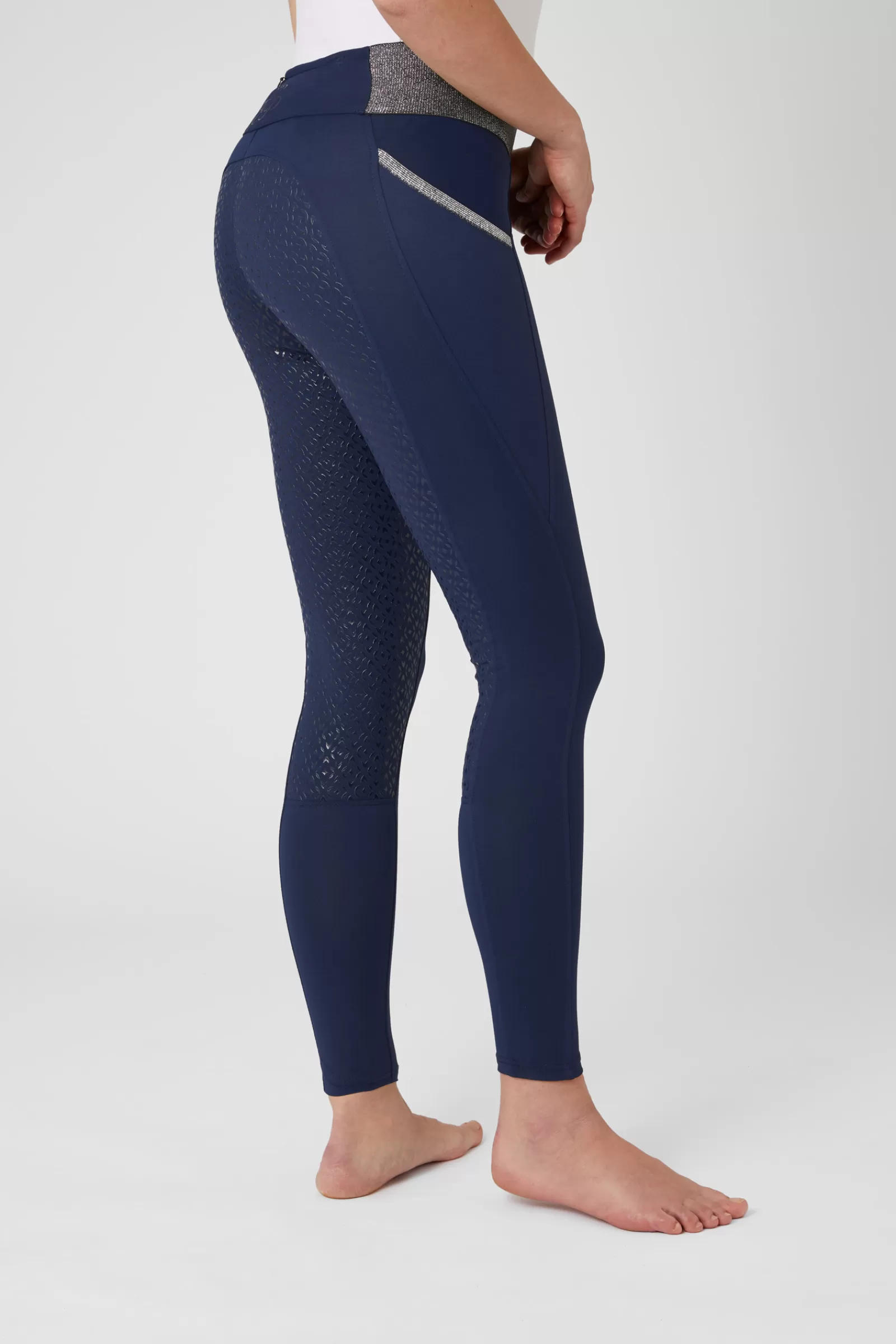 Riding Tights*horze Full Seat Riding Tights For Women With Glitter Waist Db/Ab