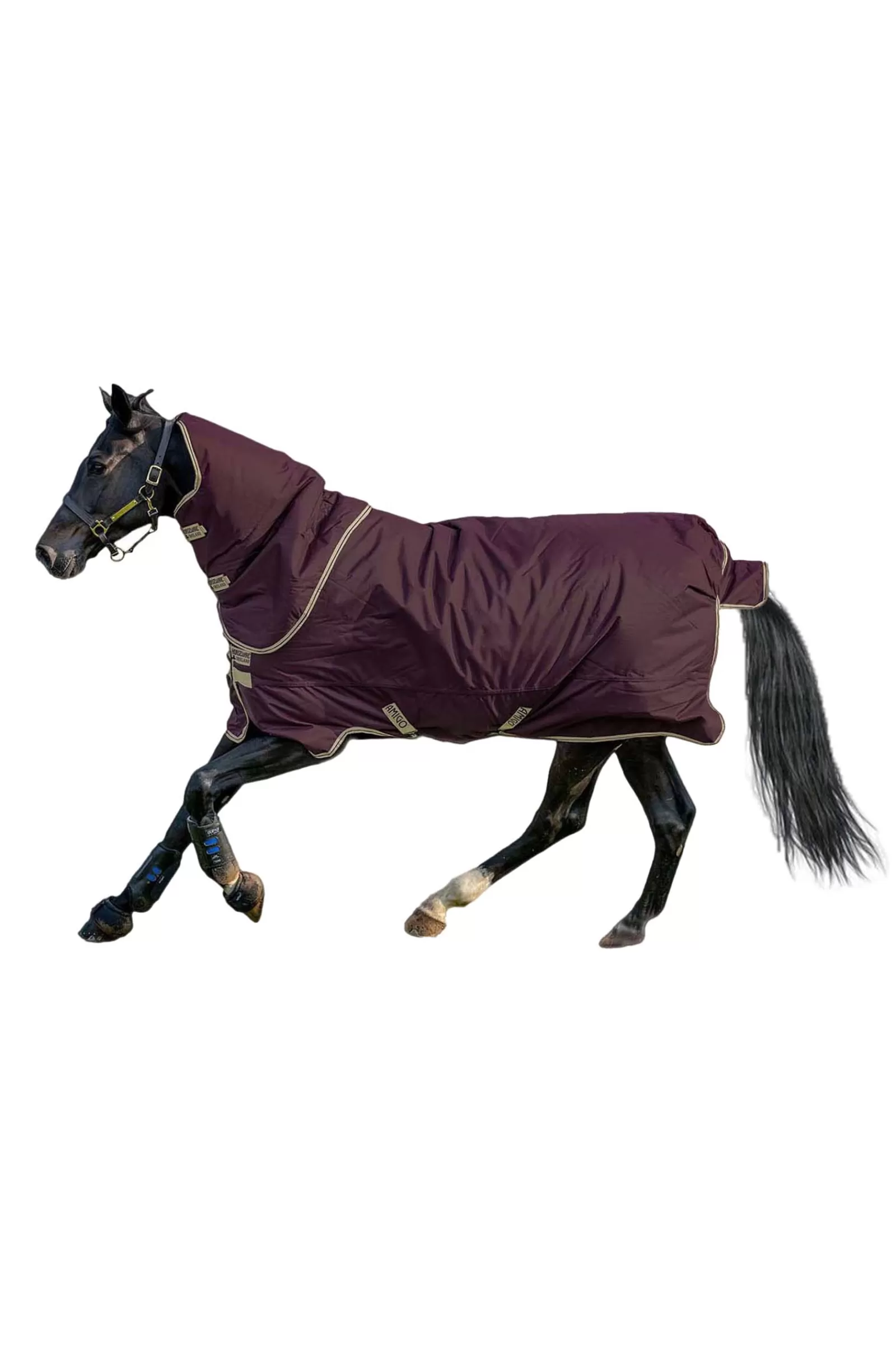 horseware Amigo Hero Ripstop Plus Turnout Rug With Detachable Neck, 100G> Lightweight Turnout Rugs