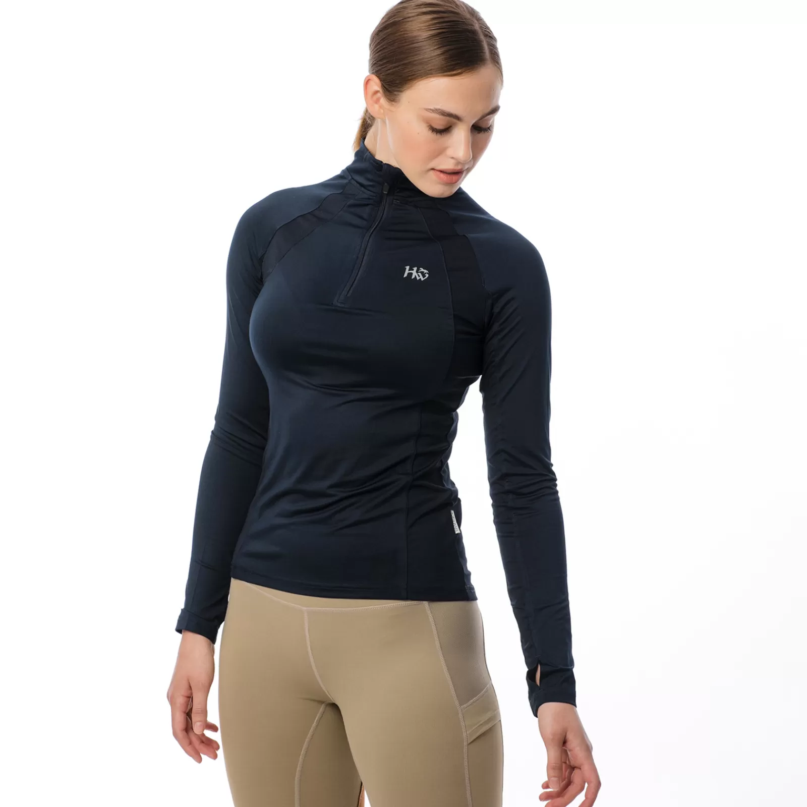 Tops & T-Shirts*horseware Aveen Half Zip Tech Long Sleeve Db/Ab