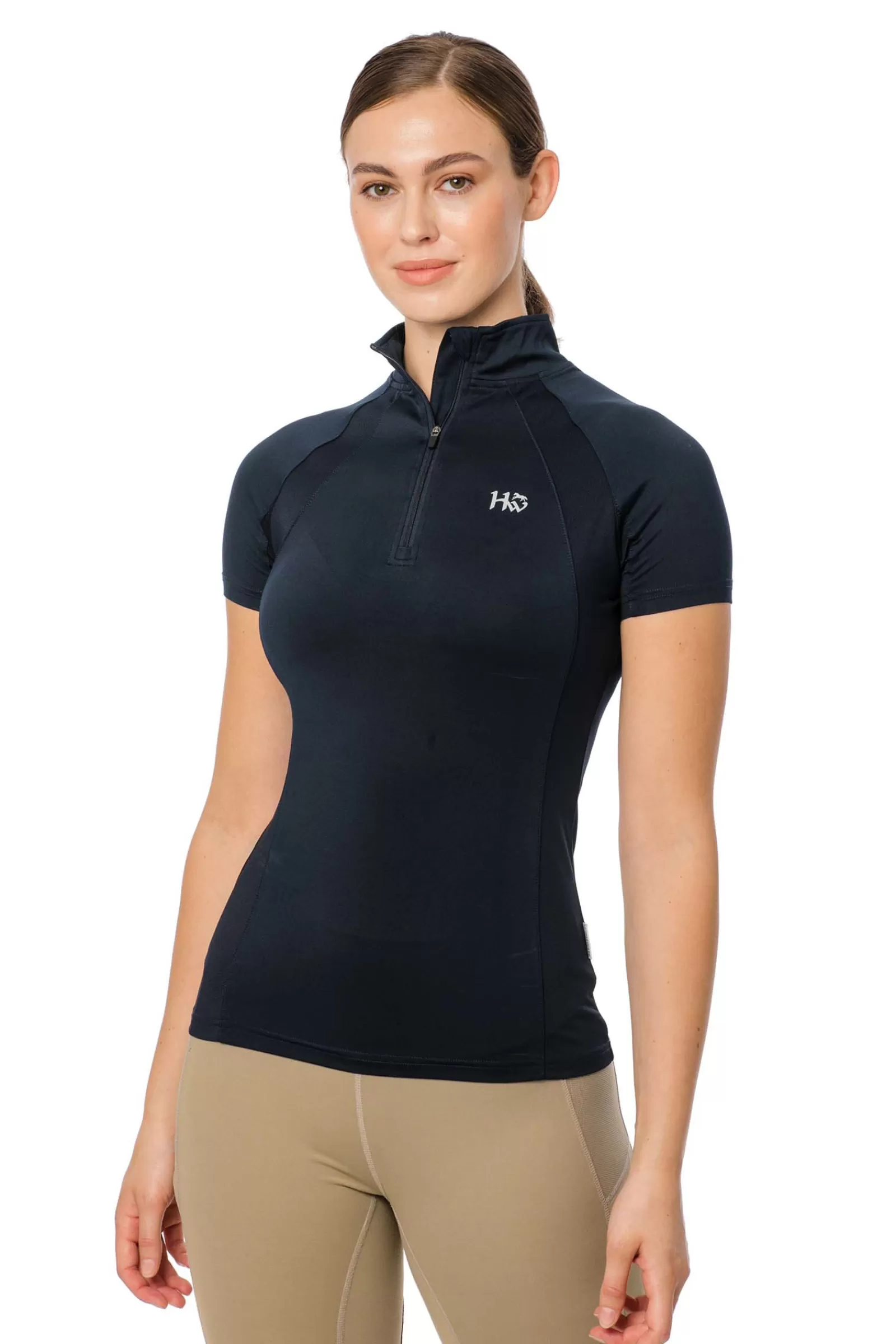 Tops & T-Shirts*horseware Aveen Half Zip Tech Short Sleeve Db/Ab