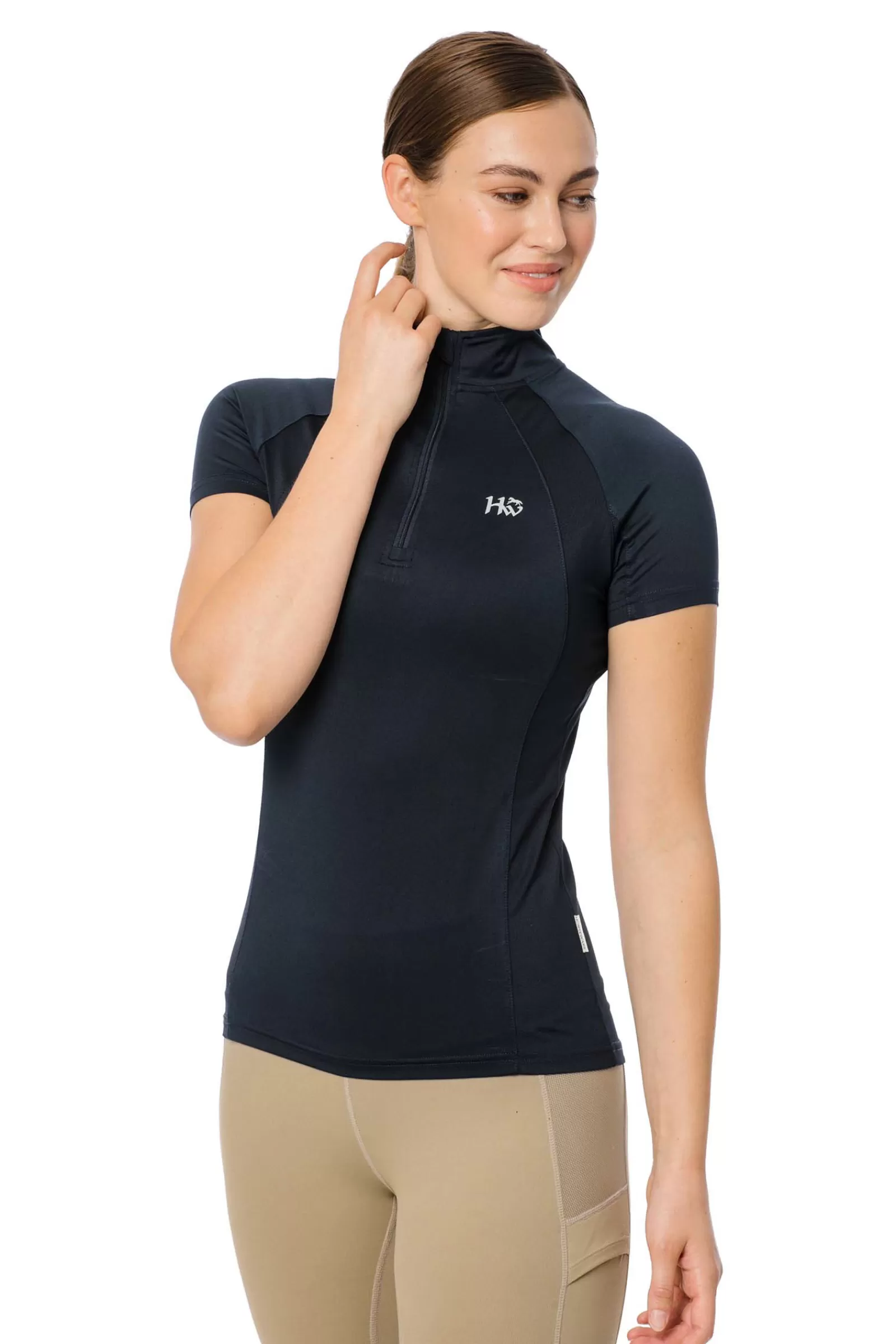 Tops & T-Shirts*horseware Aveen Half Zip Tech Short Sleeve Db/Ab