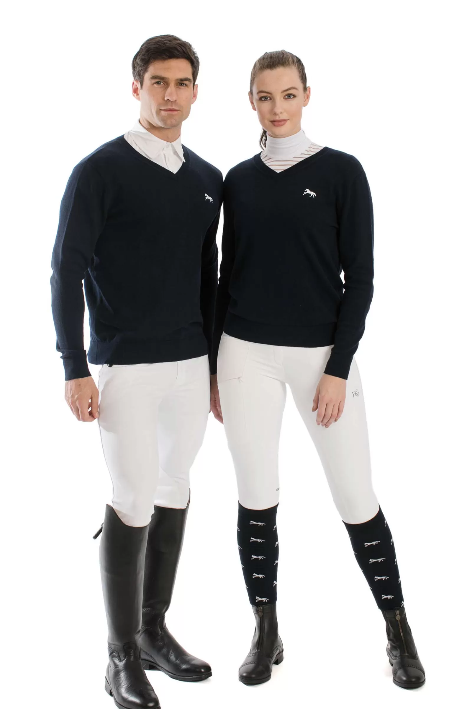 Tops & T-Shirts*horseware Signature Cotton Knit V-Neck Db/Ab